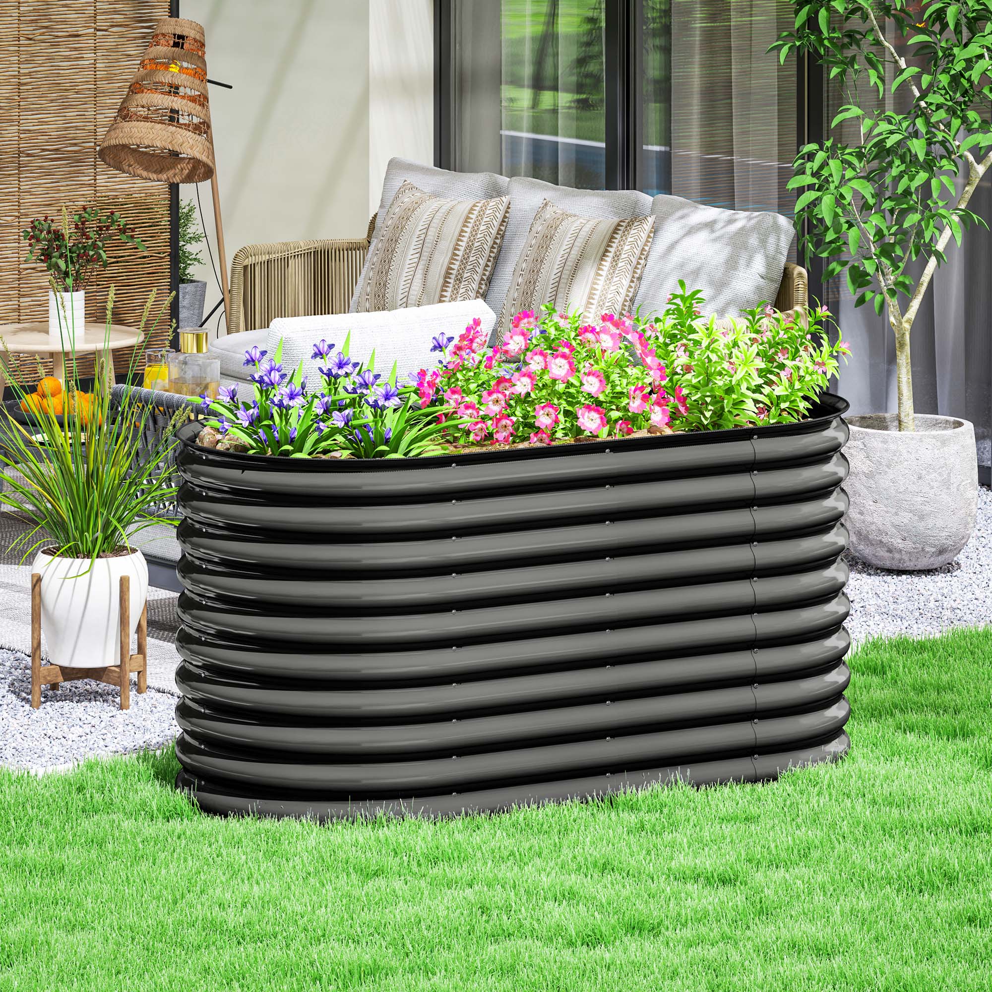 Hochbeet 160x80x80 cm aus Stahl für Garten & Balkon