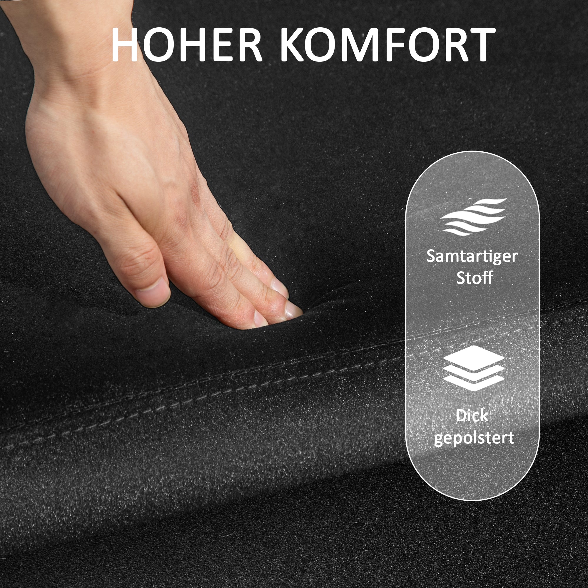 HOMCOM Sitzbank, Polsterbank mit Stauraum, Metall, Kautschukholz, Schaumstoff, 100 x 40 x 42 cm, Schwarz