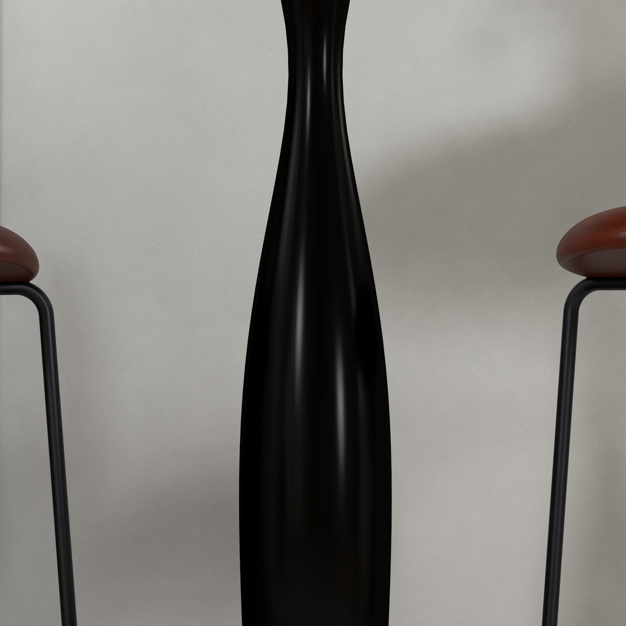 HOMCOM Runder Esstisch, pulverbeschichteter Stahl, MDF mit Melamin, rutschfeste Füße, 70 x 74 cm, Schwarz