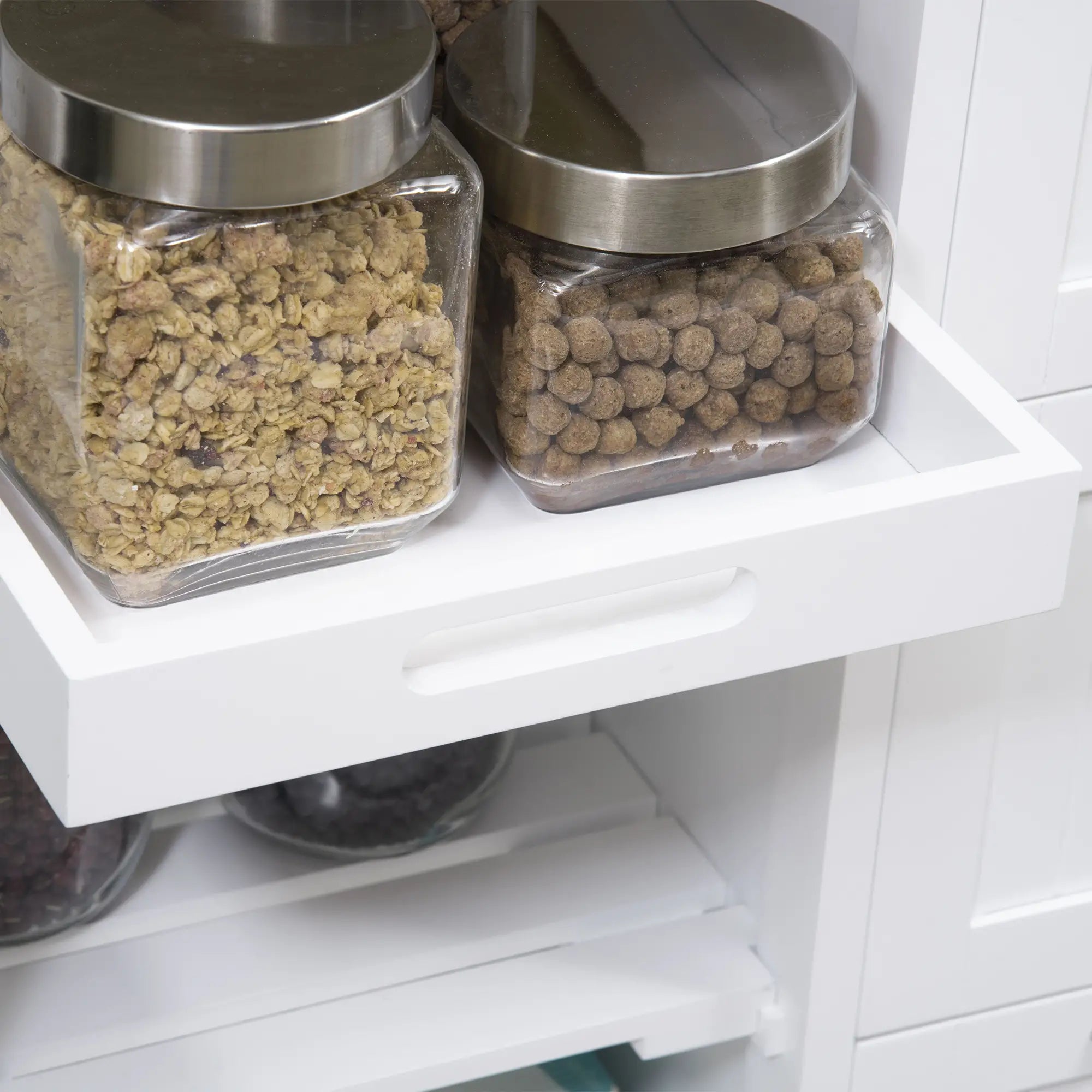 HOMCOM Küchenwagen im Landhausstil Kücheninsel Küchentrolley mit 3 Schubladen, Weiß