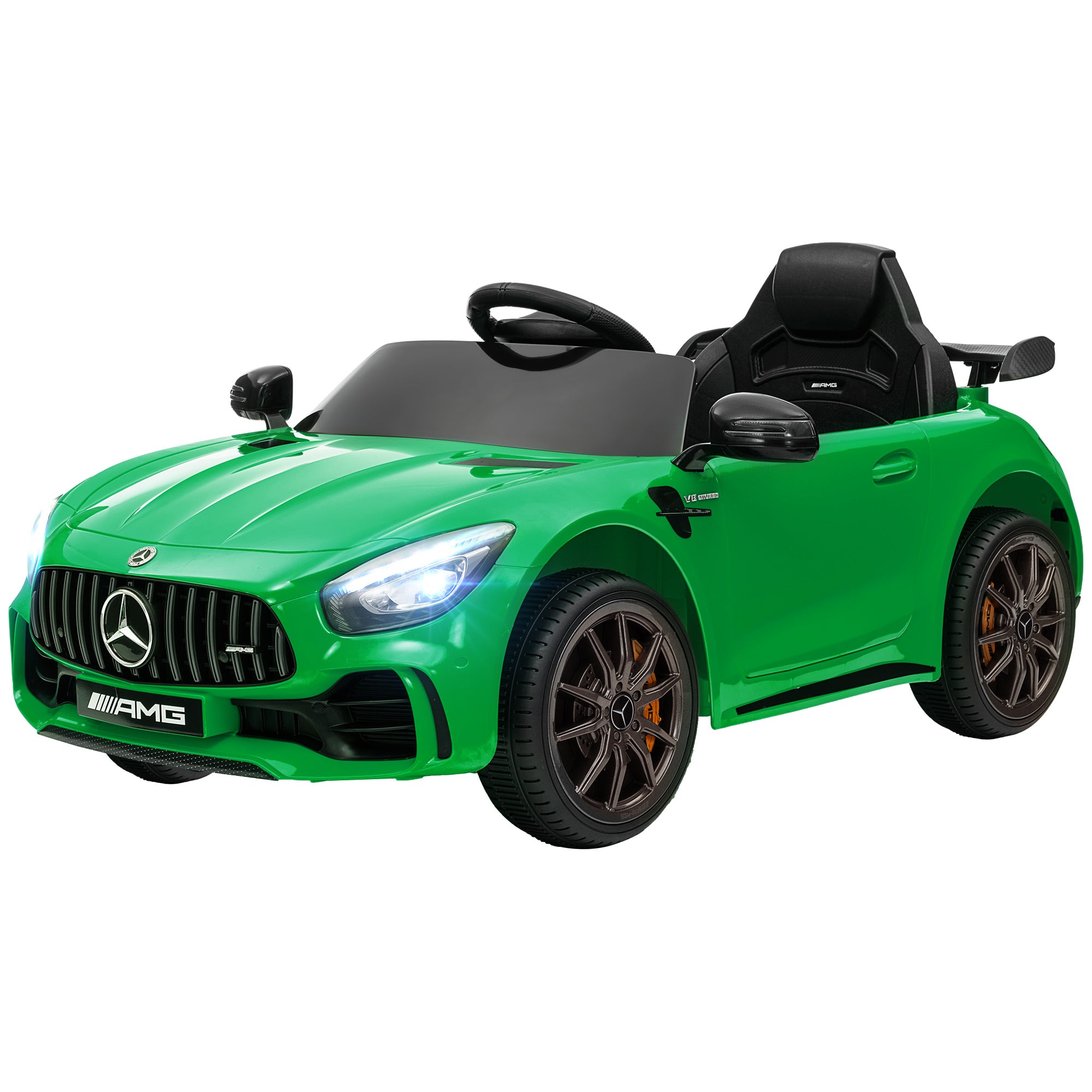 AIYAPLAY Elektro-Kinderauto, Mercedes, 3-5 km/h, Fernbedienung, Licht & Musik, Grün