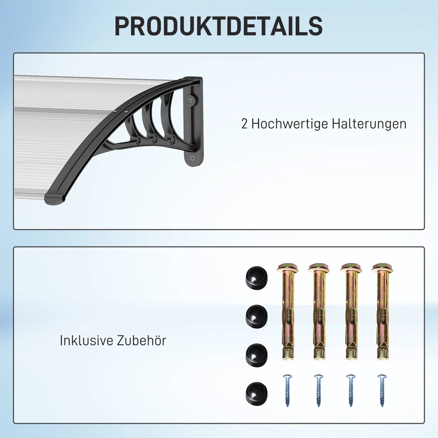 Outsunny Vordach Türvordach UV-beständig Polycarbonat