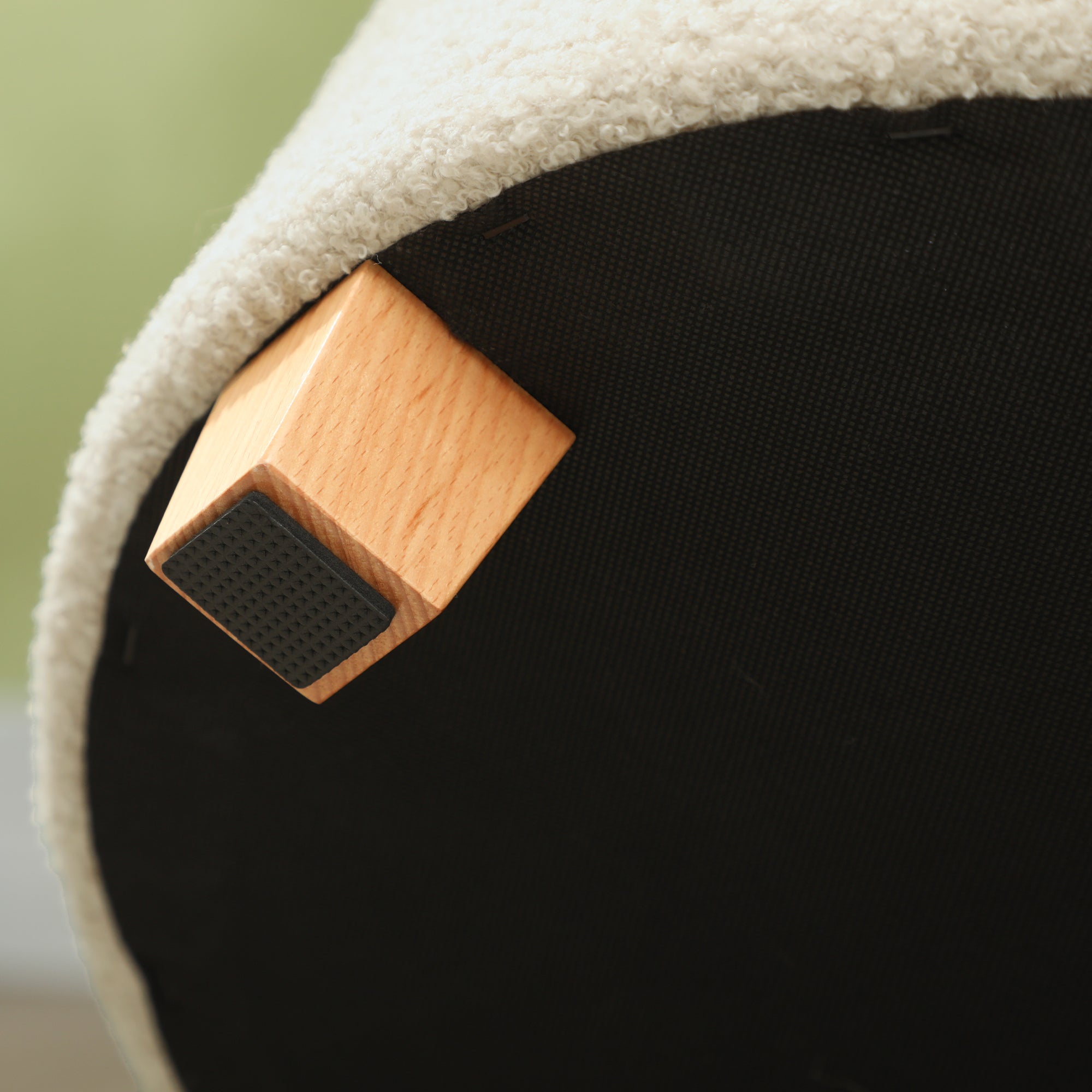 HOMCOM Runder Sitzhocker mit Stauraum, Deckel und Holzbeinen, Fußhocker für Wohnzimmer, Flur, Schlafzimmer, Cremeweiß