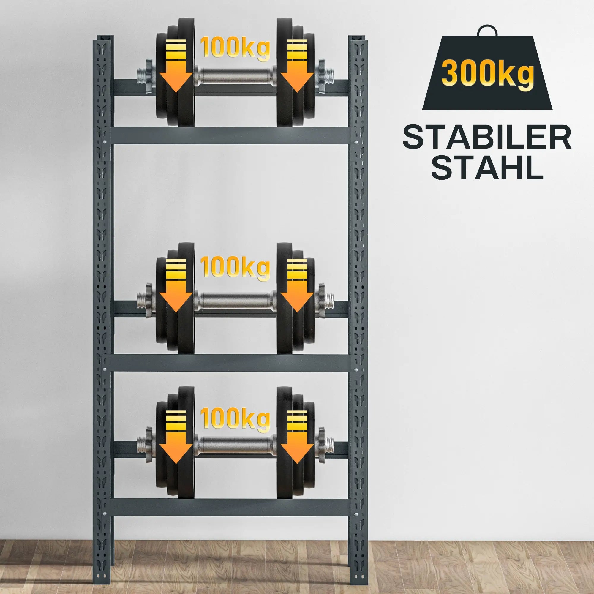 HOMCOM Getränkekistenregal für 6 Kisten – Stahl, 3 Ebenen, Grau