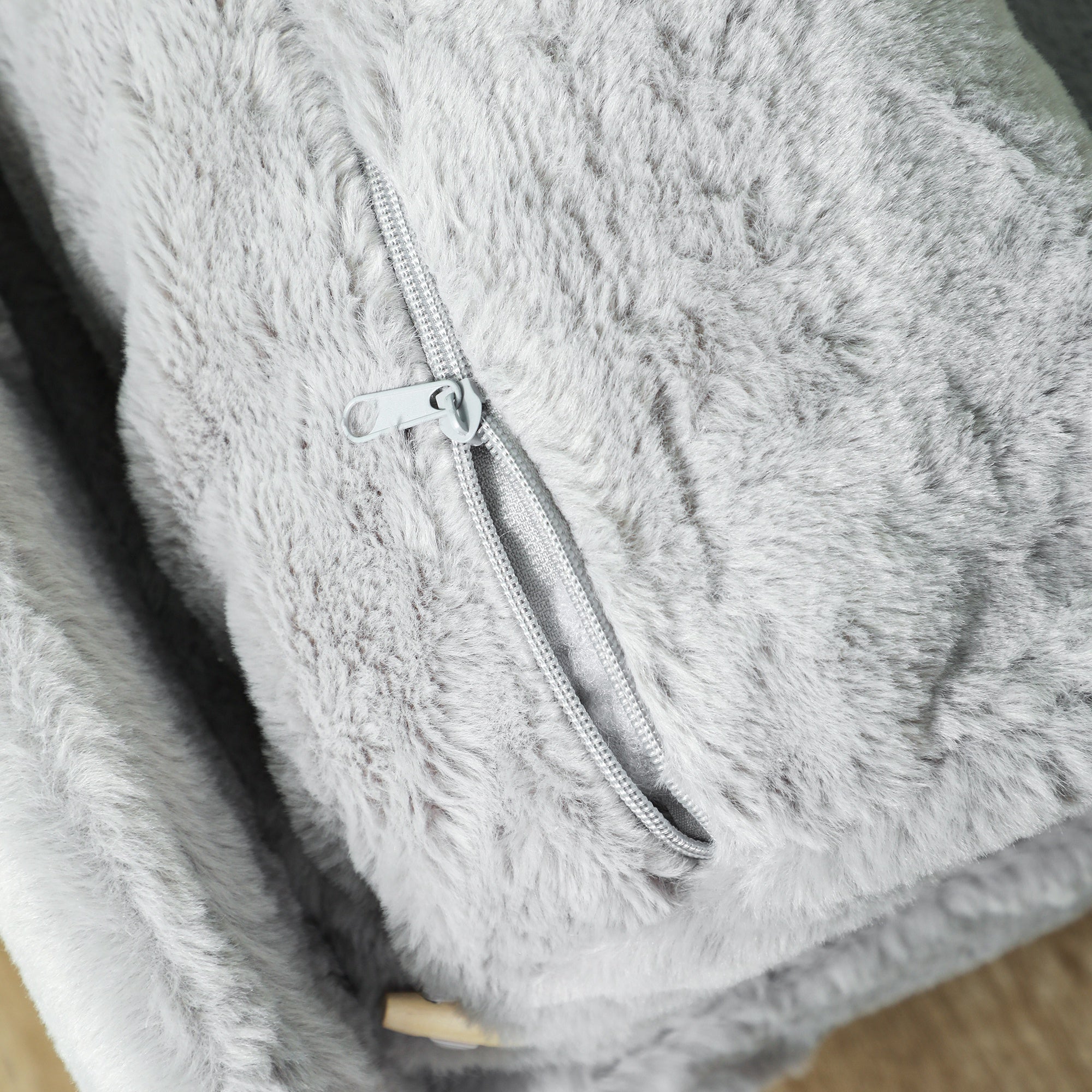 PawHut Hundebett, Hundesofa, waschbarer Plüschbezug, bis 20 kg, 80 x 50 x 40 cm, Hellgrau