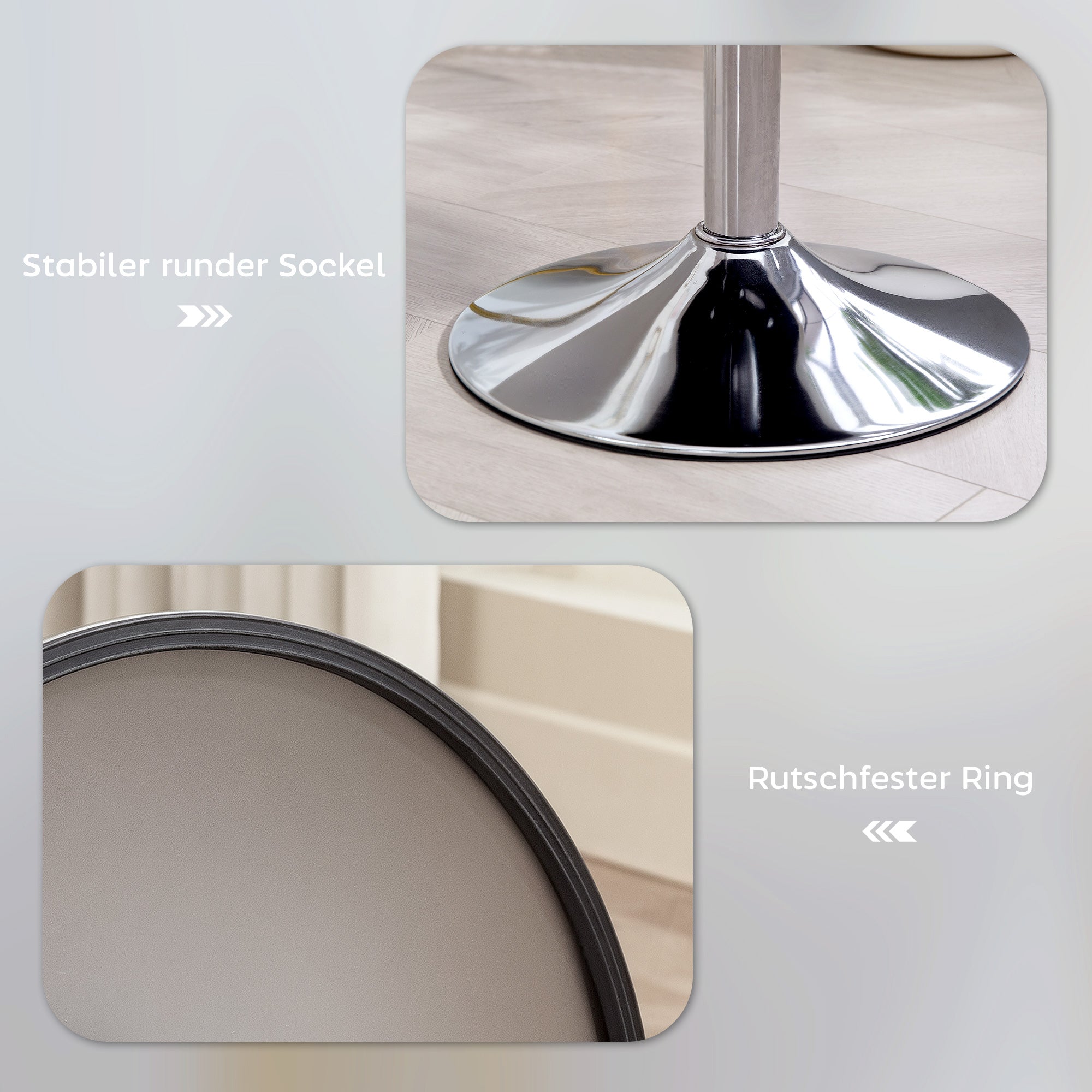 HOMCOM Barhocker, Gepolstert Barstuhl mit Metallgestell, Cordoptik, Höhenverstellbar 360° Drehbar Weiß