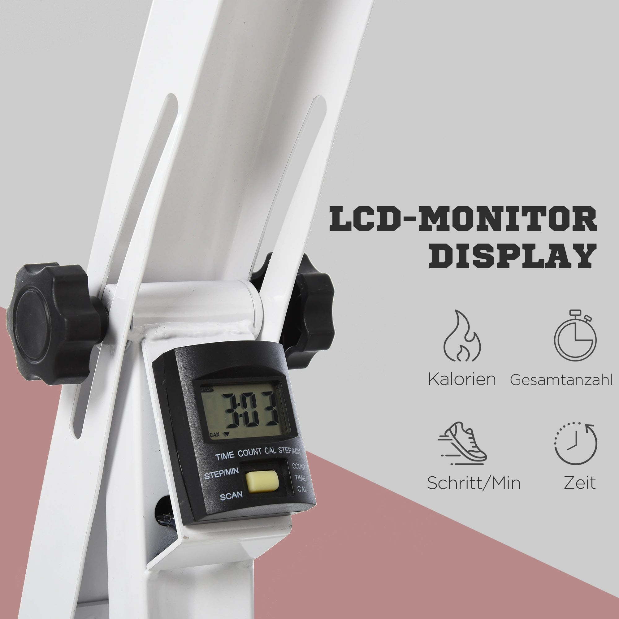 HOMCOM Bewegungstrainer Heimtrainer für Senioren LCD-Display Weiß