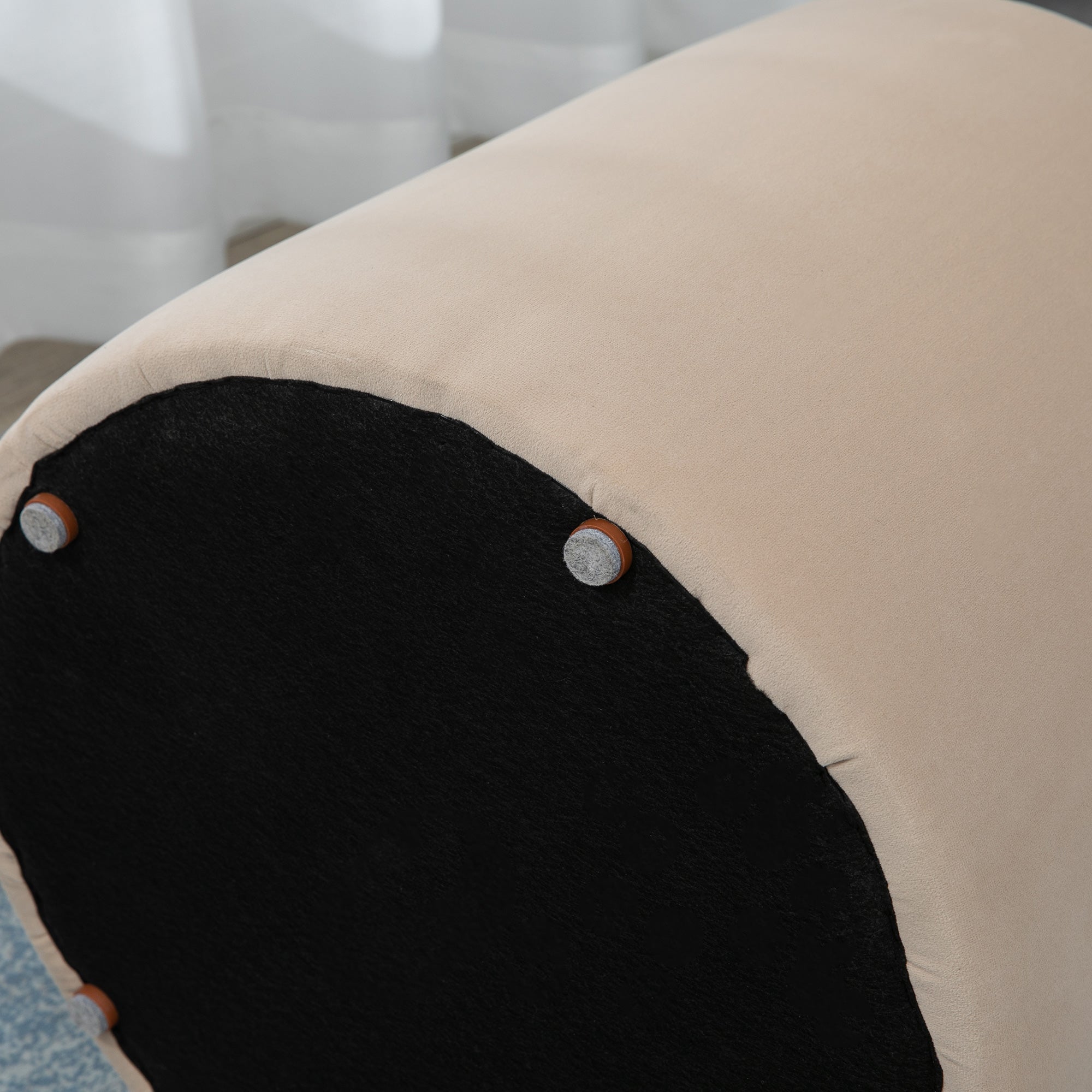 HOMCOM 2-in-1 Hocker in Samtoptik inklusive Stauraum und abnehmbaren Deckel Φ44 cm x 47,5 cm Beige