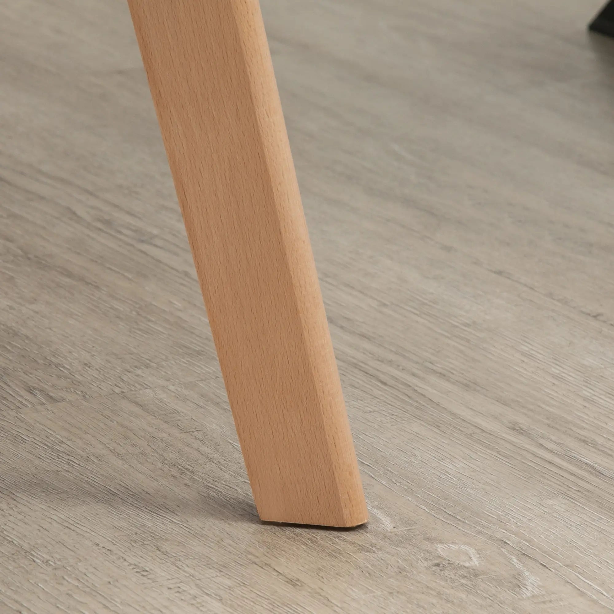 HOMCOM 2er-Set Stühle, Esszimmerstühle, Samtoptik, Holzbeine, 54 cm x 57 cm x 80 cm, Grau + Natur