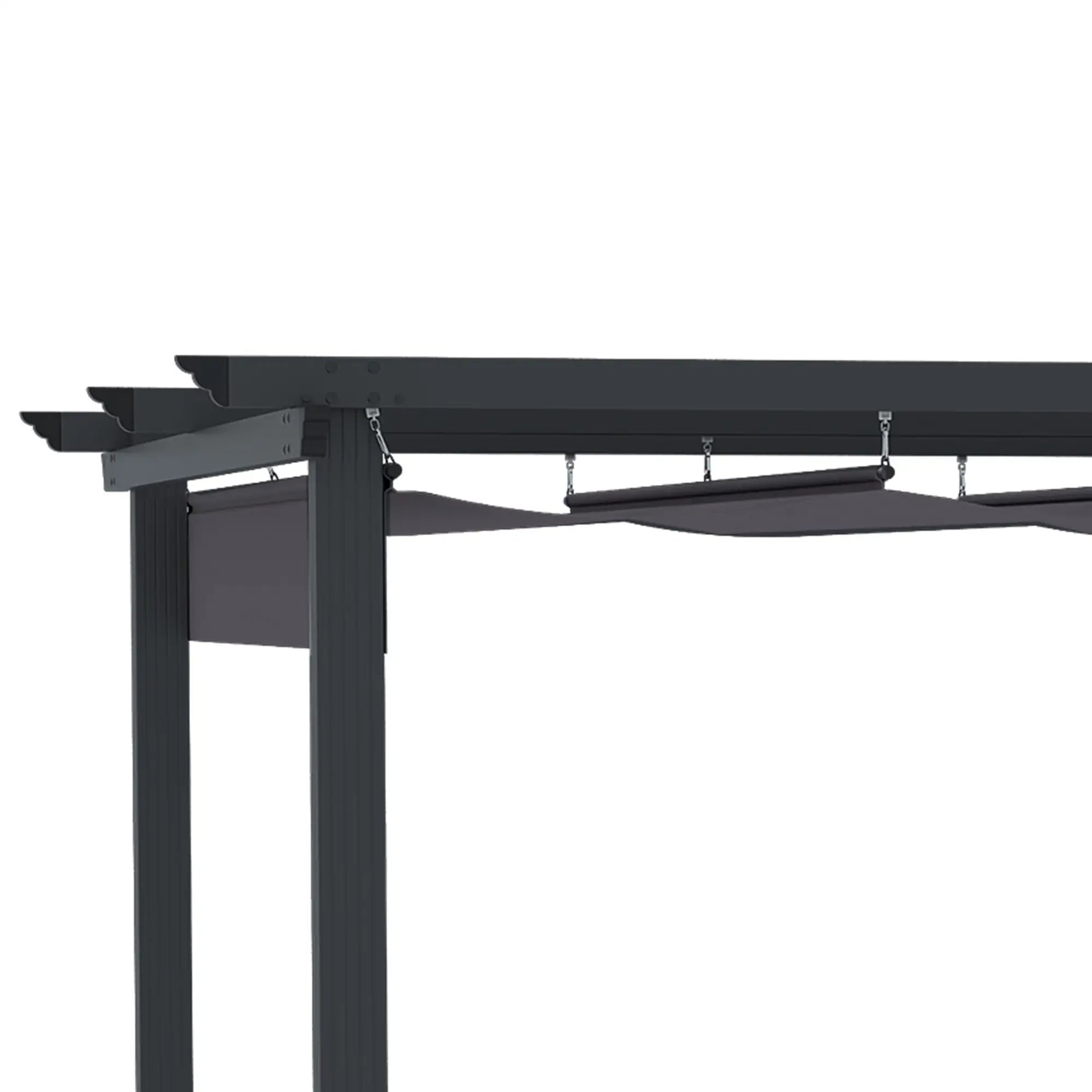 Outsunny Pergola 2,95x2,95?m mit Schiebedach Grau