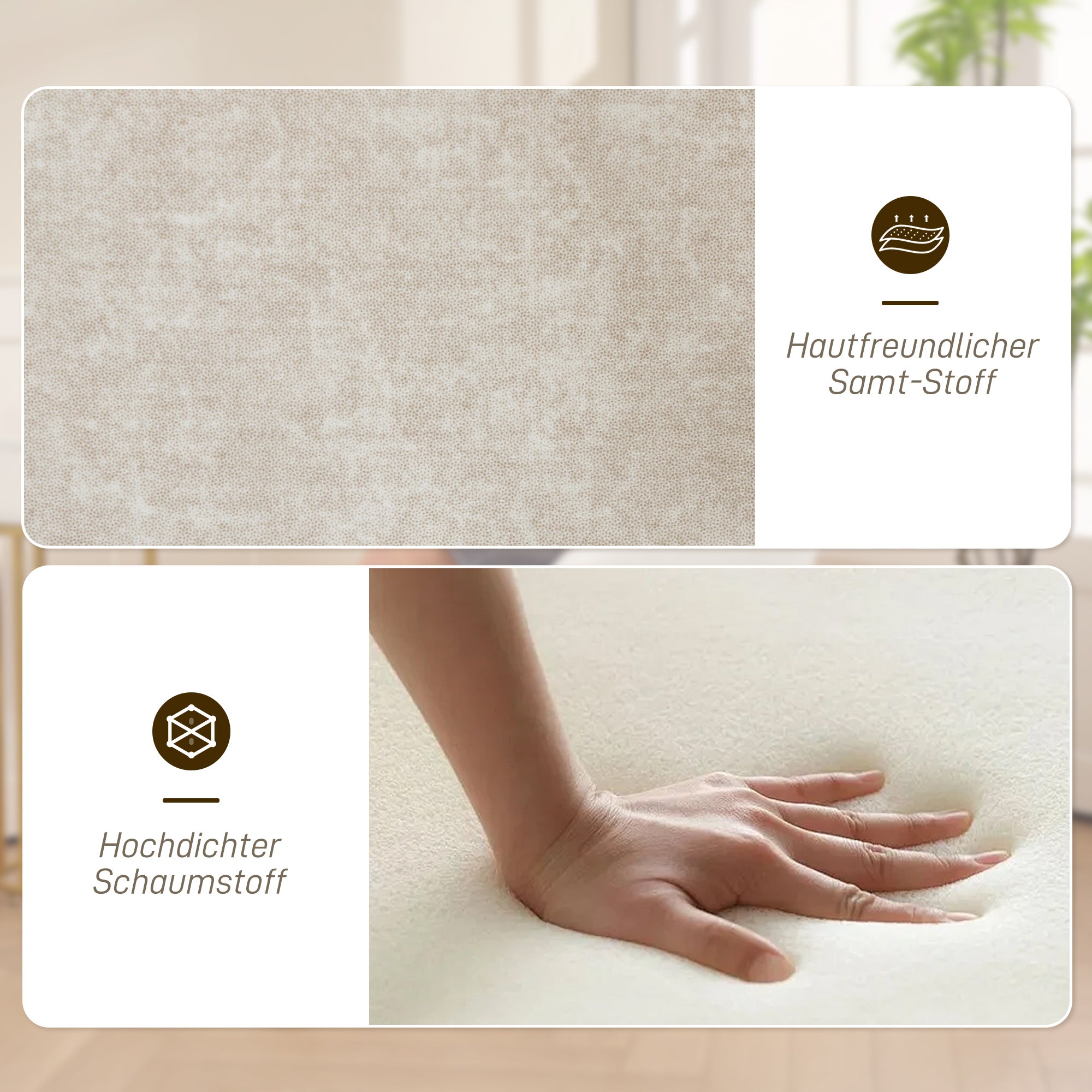 HOMCOM Drehbarer Akzentstuhl, Polsterstuhl mit Stoffbezug, Armlehnen, Stahlbeine, für Wohnzimmer, Schlafzimmer, Büro, Beige