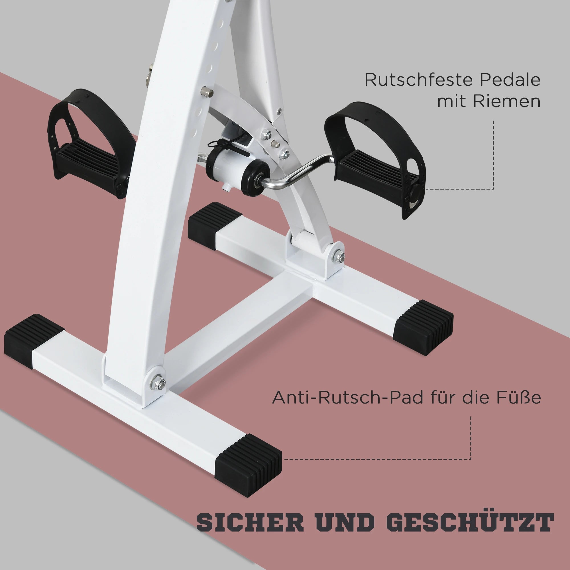 HOMCOM Bewegungstrainer Heimtrainer für Senioren LCD-Display Weiß