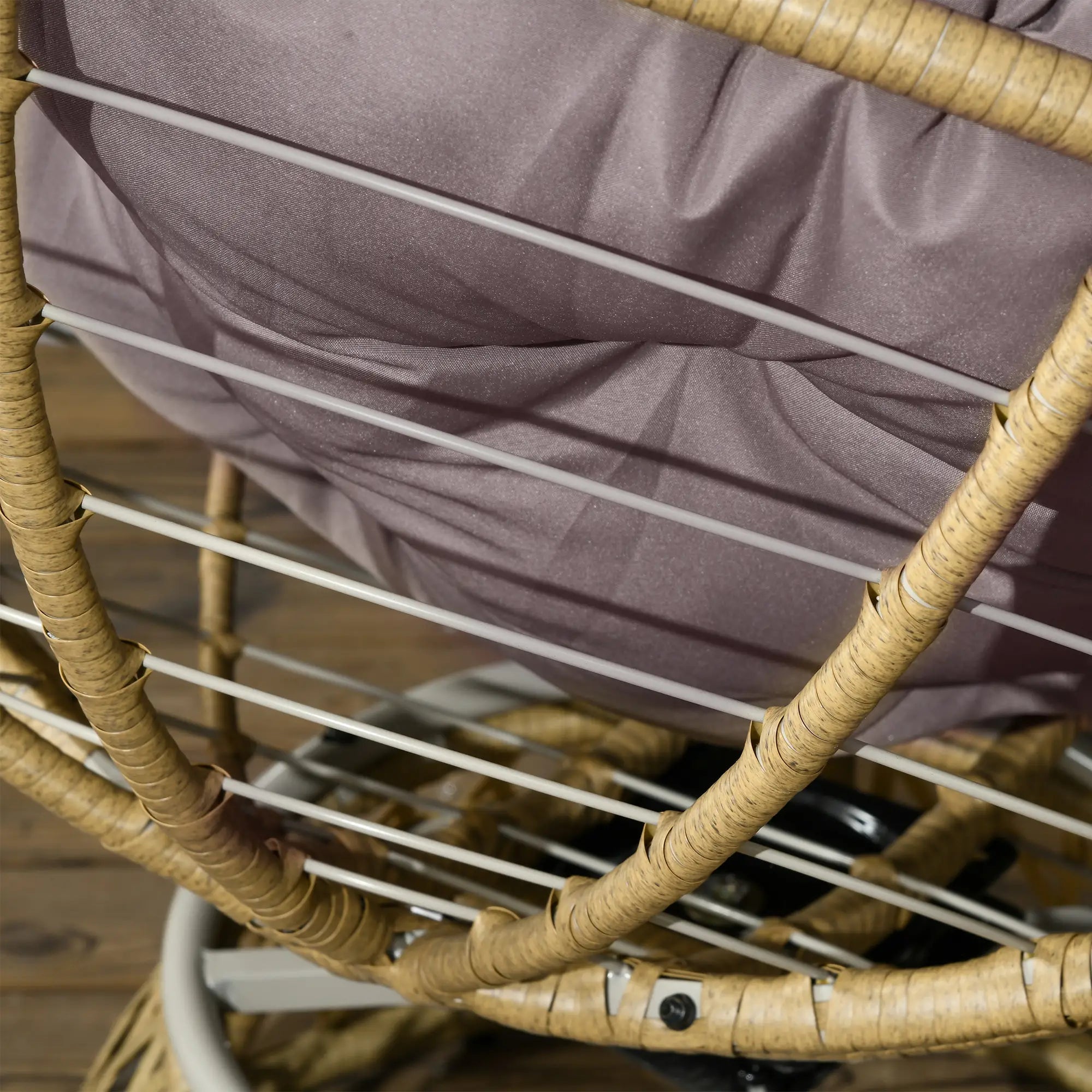 Outsunny Bistro-Set Balkon-Set Terrassenset, wetterbeständig, abnehmbare Polster, 85 cm x 70 cm x 82 cm, Natur +Hellbraun