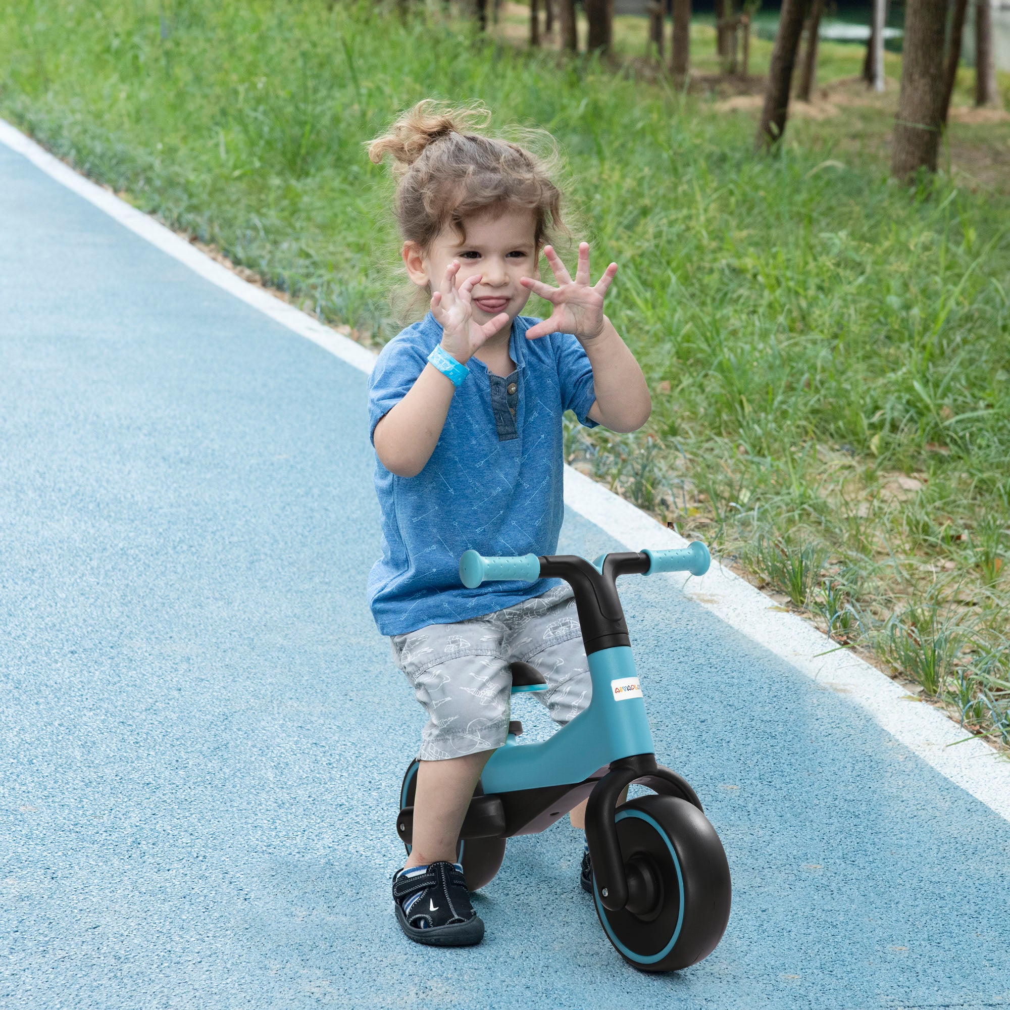 AIYAPLAY Laufrad für Kinder 1,5-3 Jahre, Leichtbau: nur 3,5 kg, höhenverstellbarer Sitz, Metallrahmen, Blau