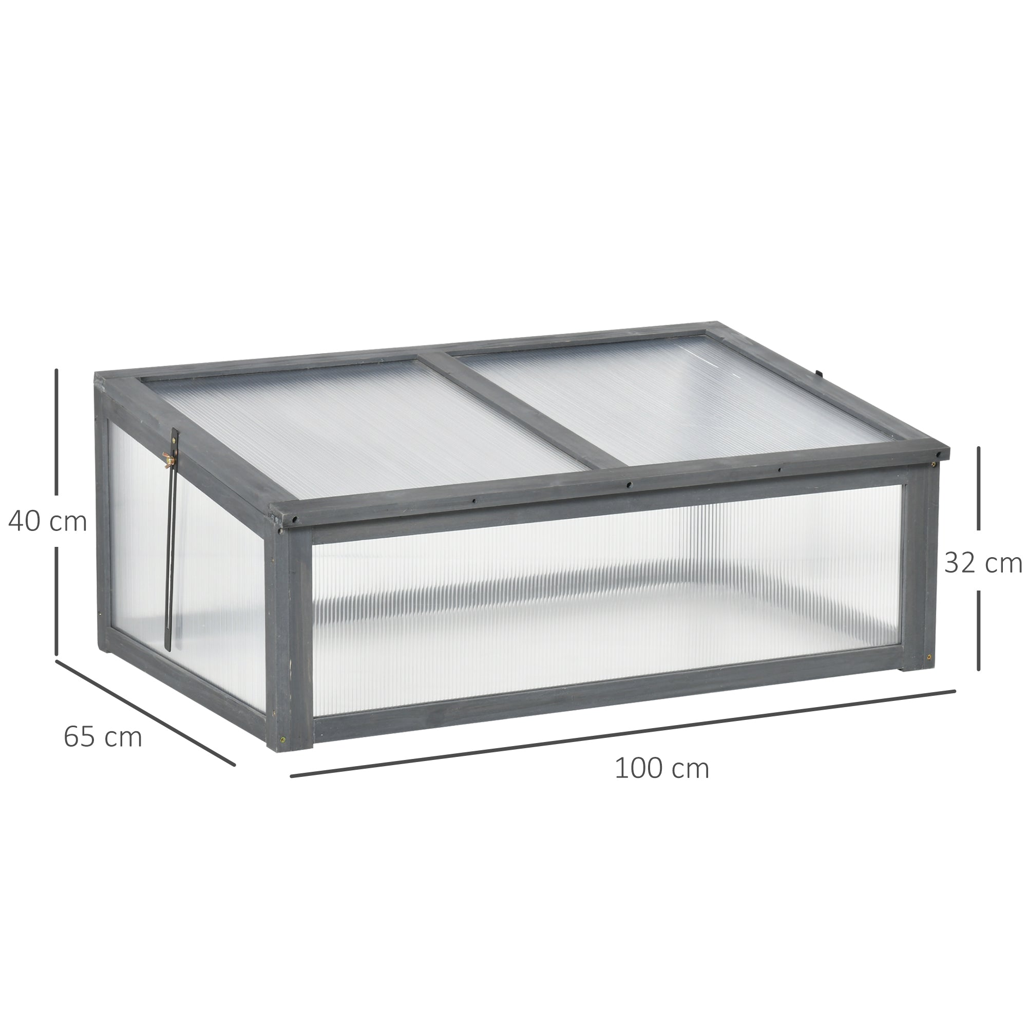 Outsunny Mini-Gewächshaus, Kleines Gewächshaus für den Garten, mit PC-Platten, Gute Lichtdurchlässigkeit, 100L x 65B x 40H cm