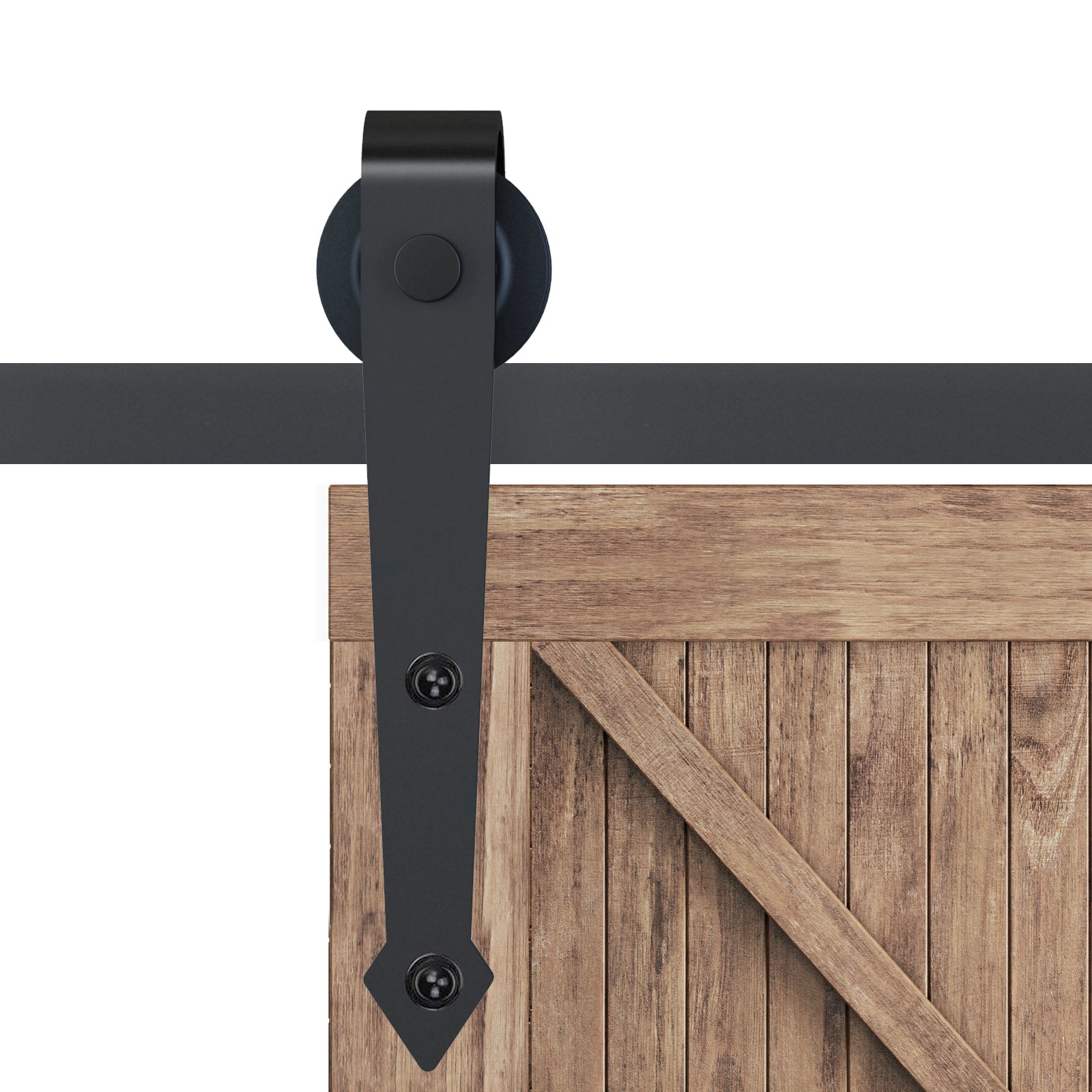 HOMCOM Gleitschienen-Bausatz für Schiebetüren, Metall, 2 m, max. 100 kg Belastbarkeit, Braun