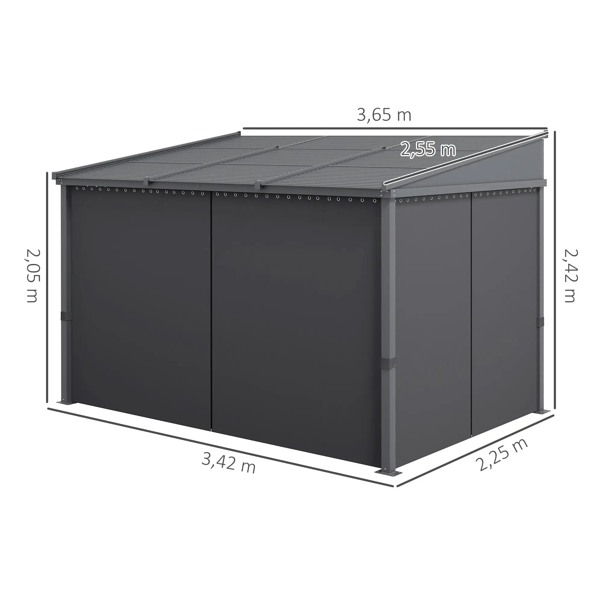 Outsunny Pergola Schiebedach Metallüberdachung