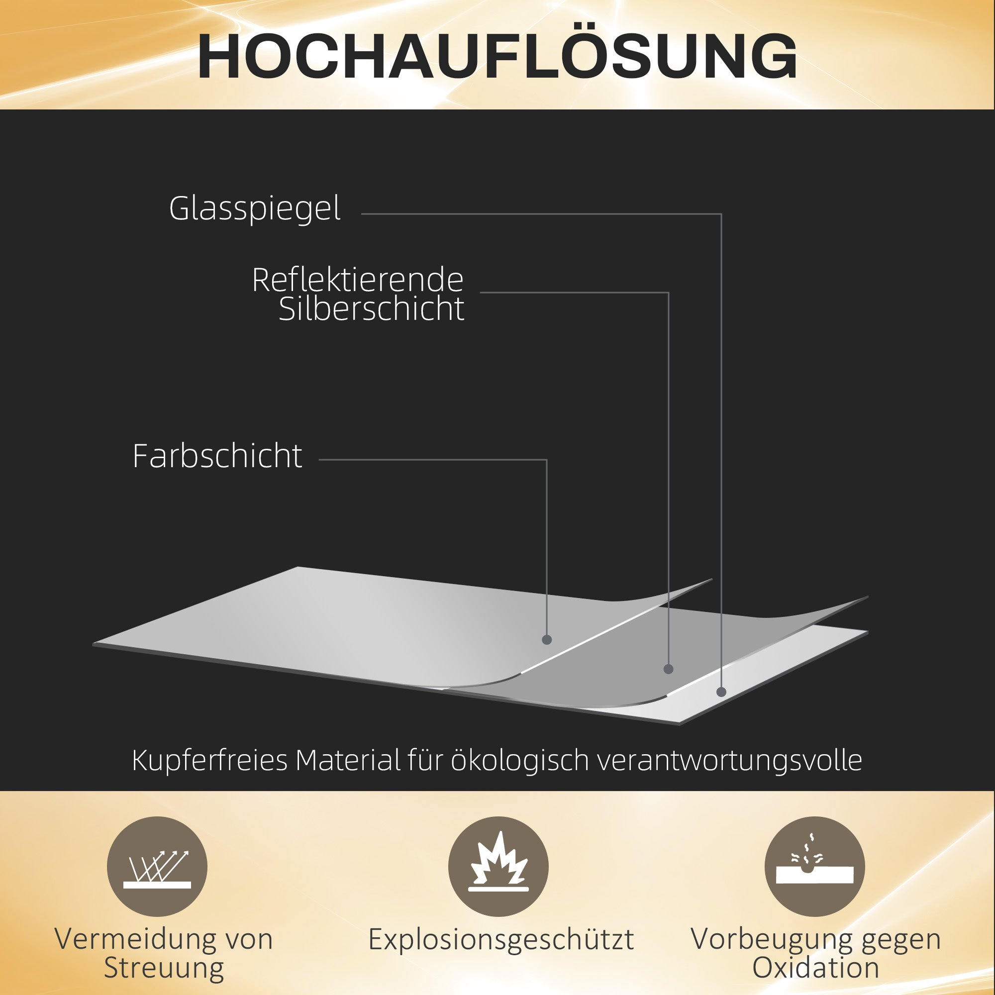 HOMCOM Ganzkörperspiegel mit LED, dimmbar, Touchsensor, Speicherfunktion, silber, 40x120 cm