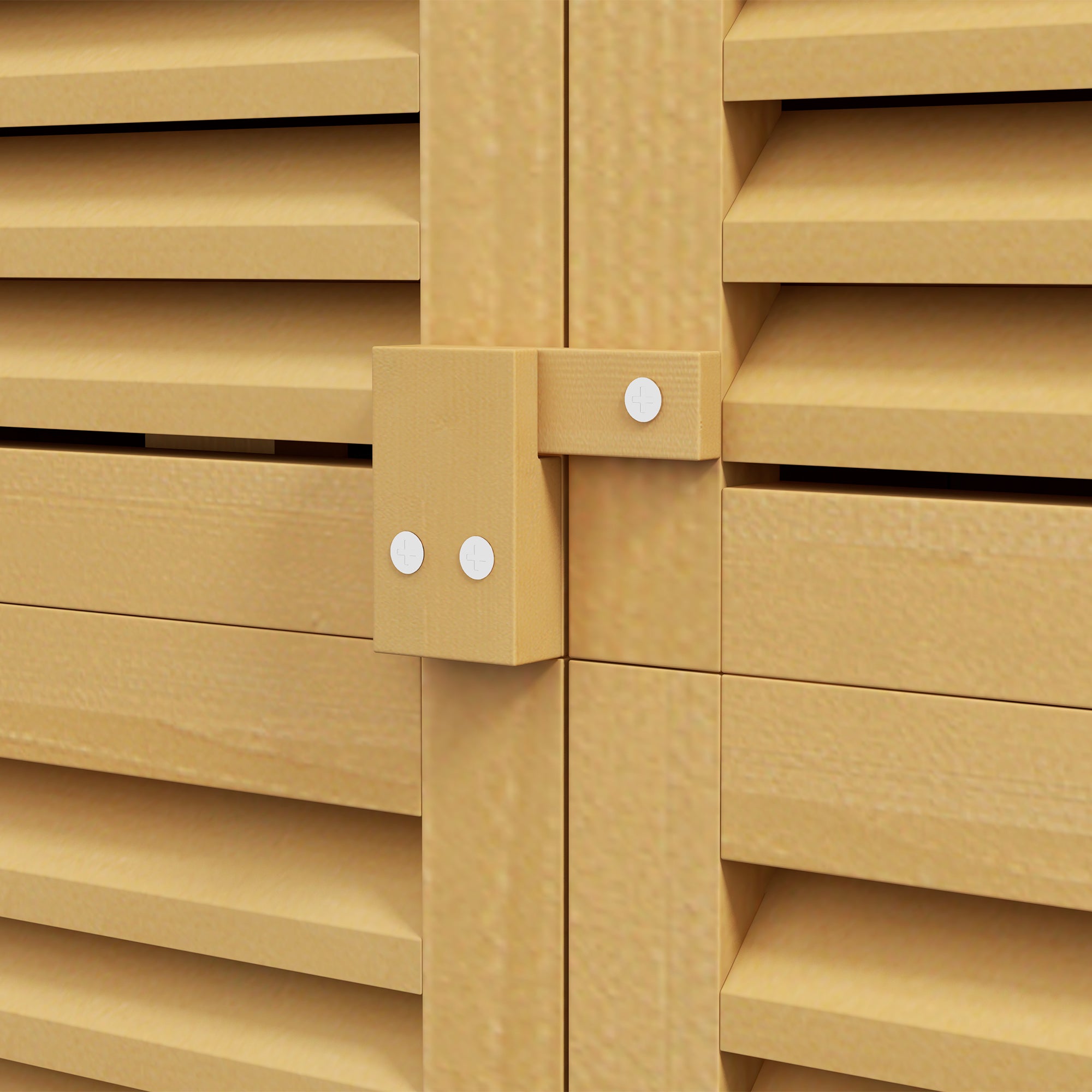 Outsunny Gartenkommode wetterfest, 2 Türen mit Schloss, Kiefernholz, 87L x 46,5B x 160H cm, Hellgelb