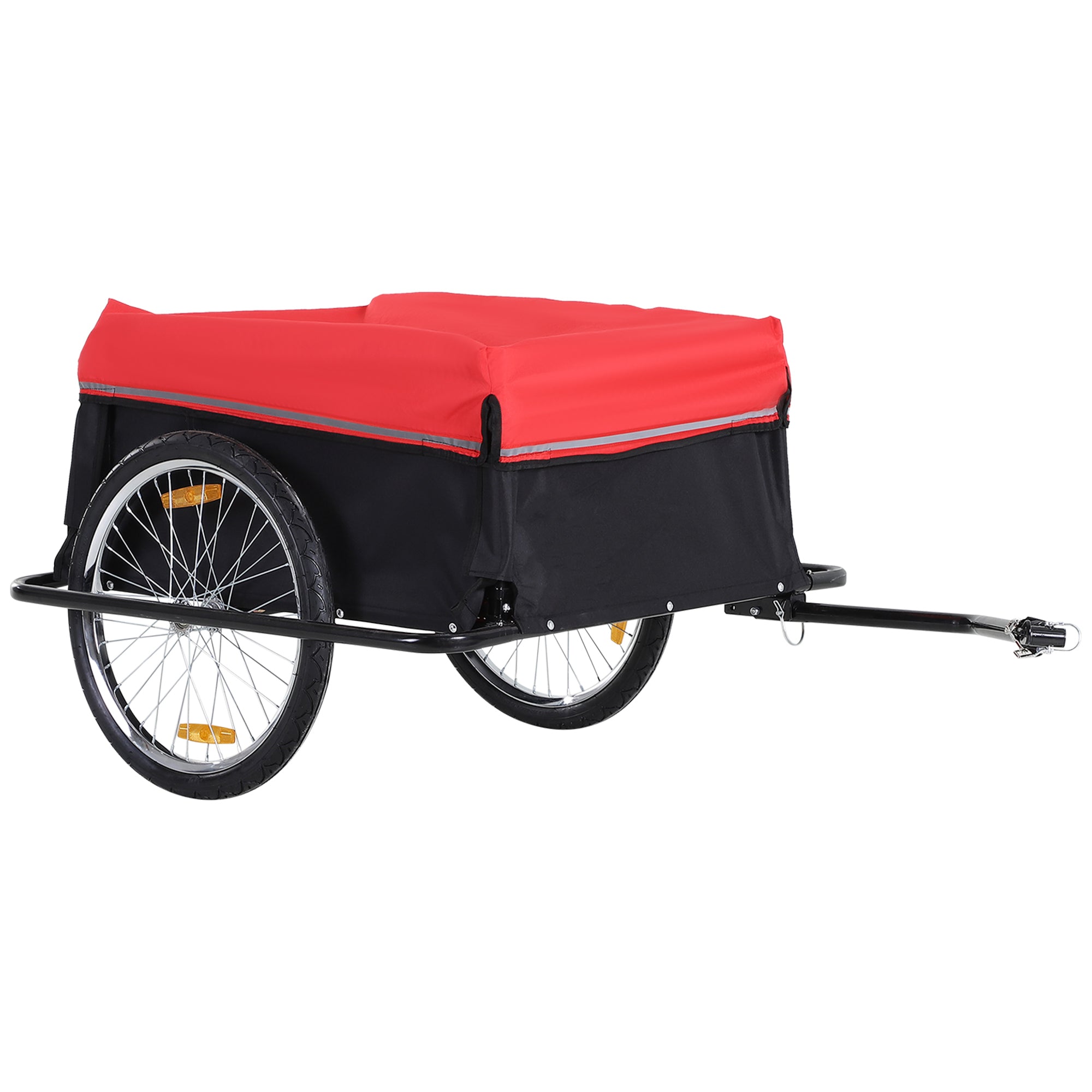 HOMCOM Fahrradanhänger Klappbar Lastenanhänger mit Kupplung,Transportwagen bis 40 kg belastbar, Transportanhänger Anhänger für Fahrrad Handwagen 140 x 88 x 60 cm