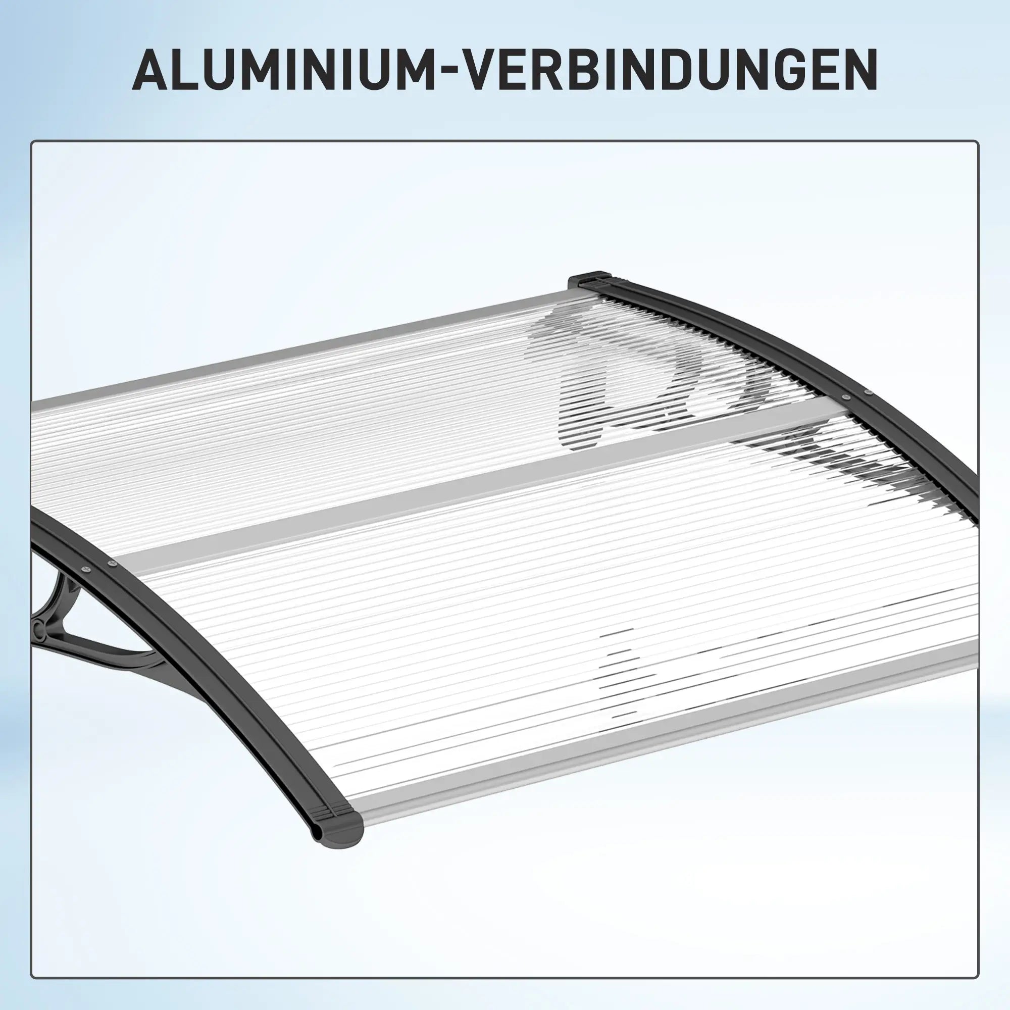 Outsunny Vordach Haustürvordach 100 x 75 cm Pultvordach Überdachung Polycarbonat Transparent