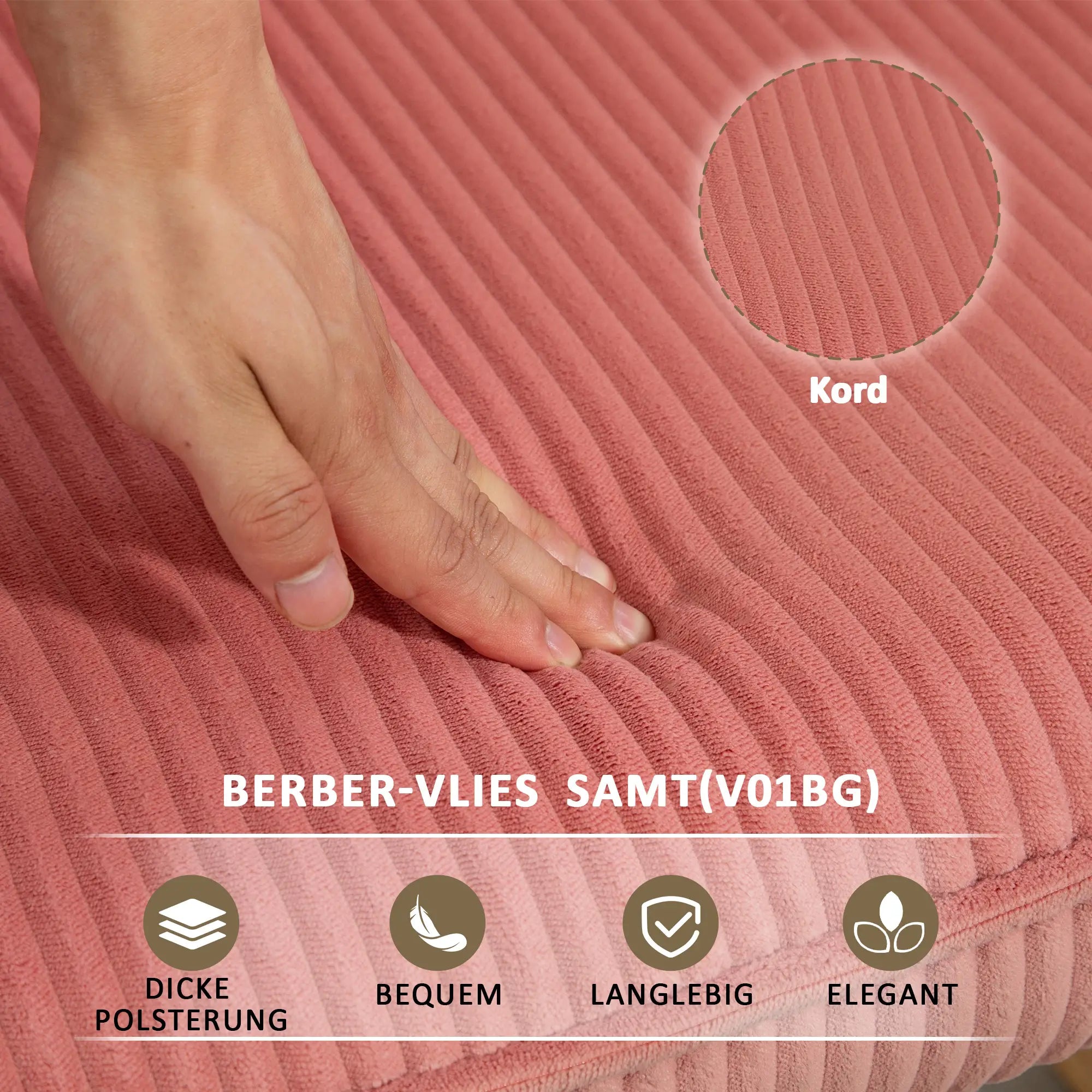 HOMCOM Schaukelstuhl, Relaxsessel, Schaukelsessel, belastbar bis 120 kg, Polyester, 98 x 71 x 101 cm, Rosa