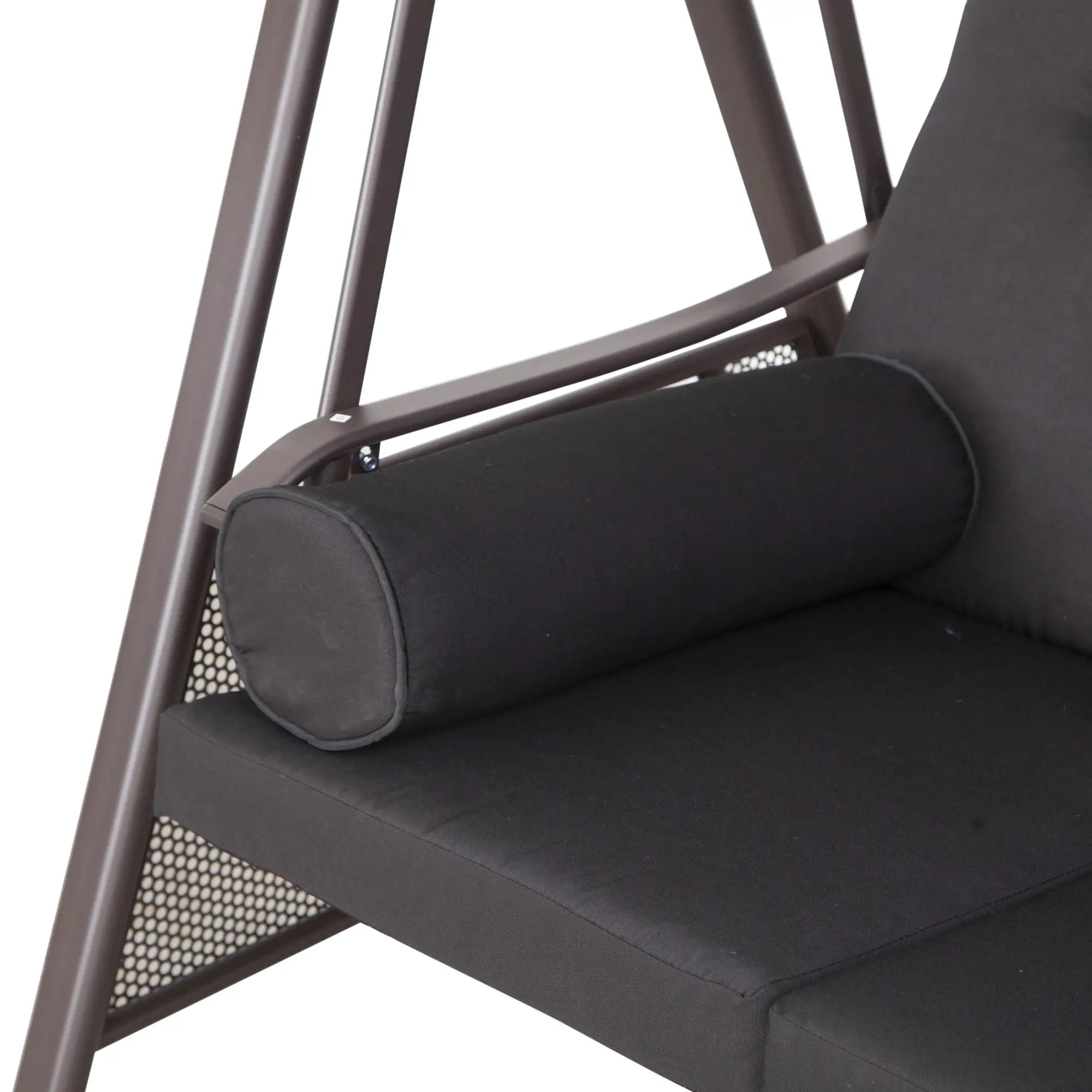 Outsunny 3-Sitzer Hollywoodschaukel mit Sonnendach & Kissen – Schwarz