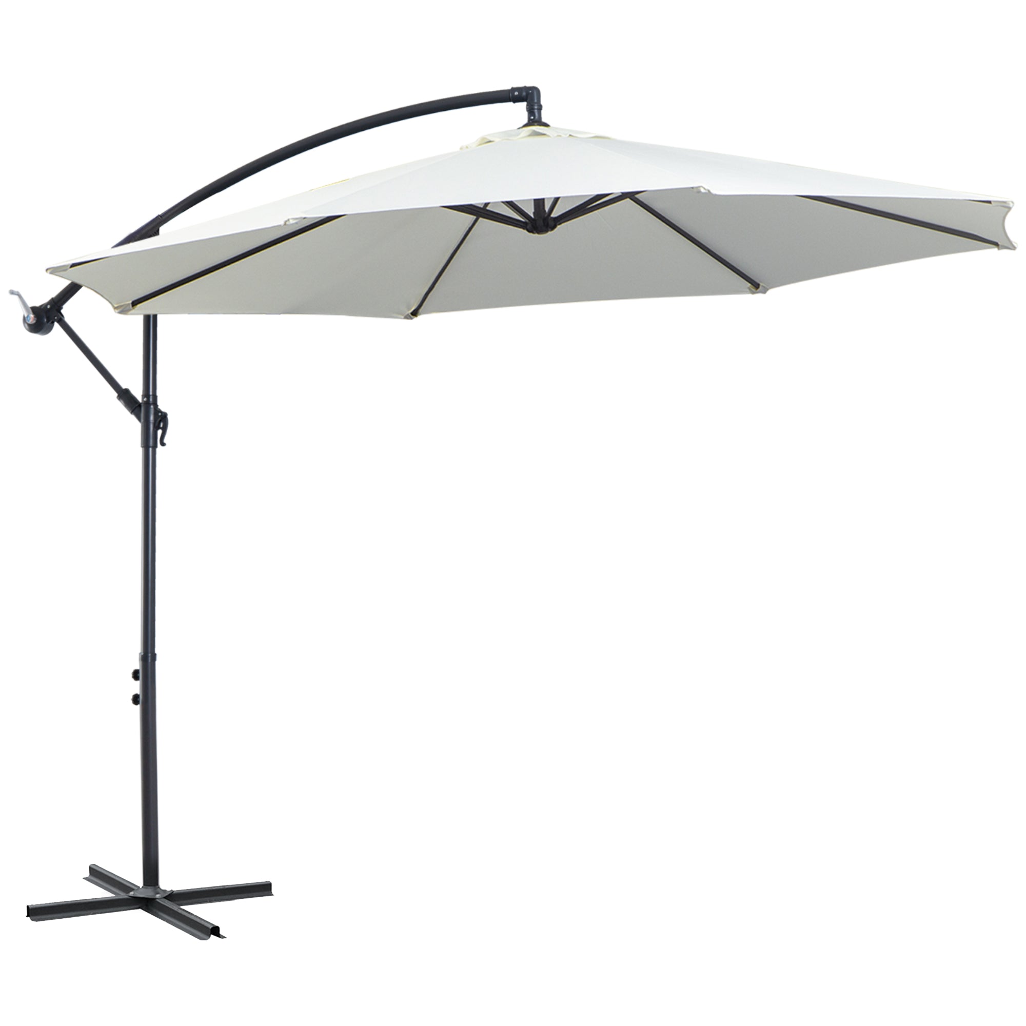 Outsunny Sonnenschirm mit Kurbel Wetterbeständig 3 m x 3 m x 2,5 m Stahl Polyester