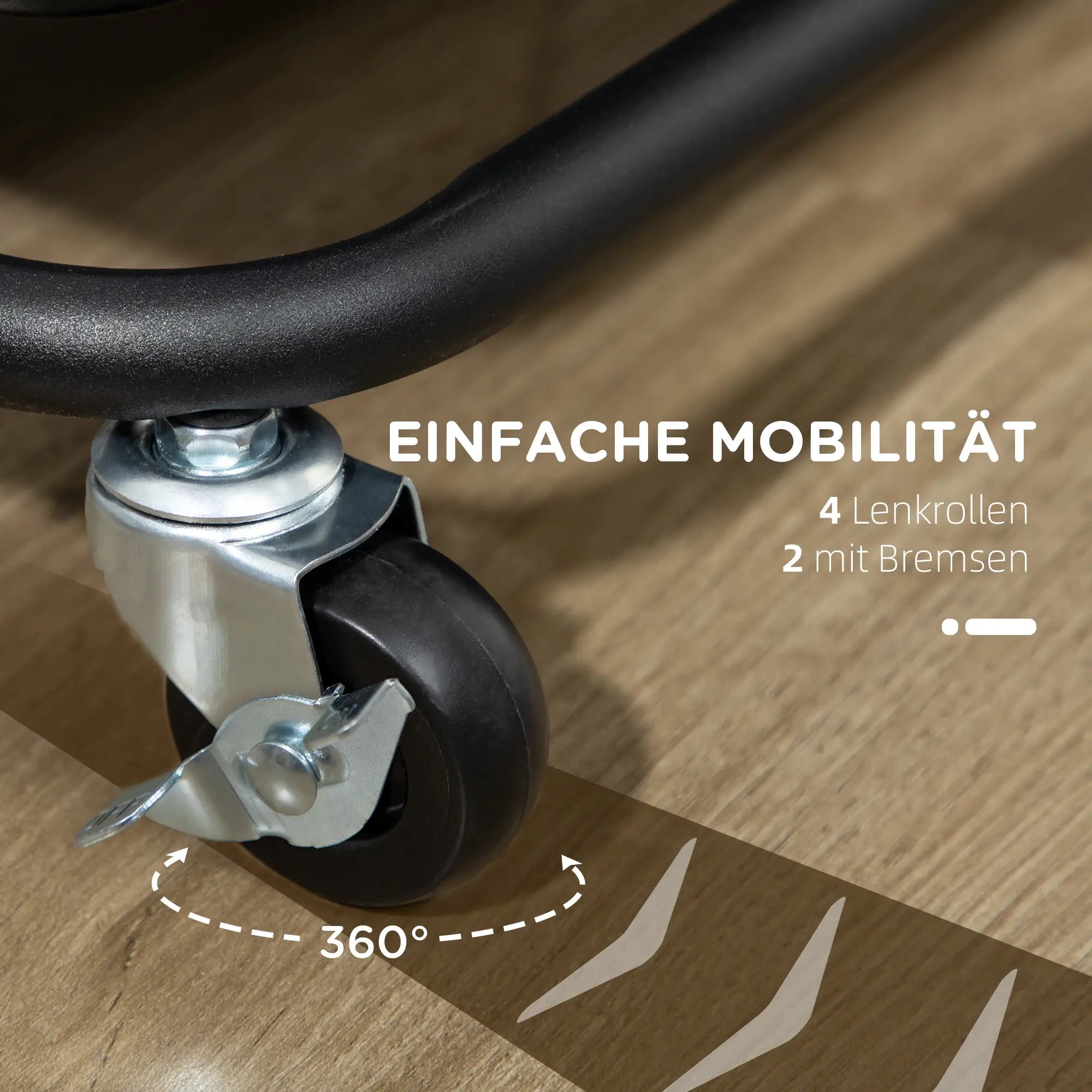 HOMCOM Rollwagen mit 3 Etagen, Ablagekörben, Haken, Beistellwagen für Küche oder Wohnzimmer, Stahl, Kunststoff, Schwarz