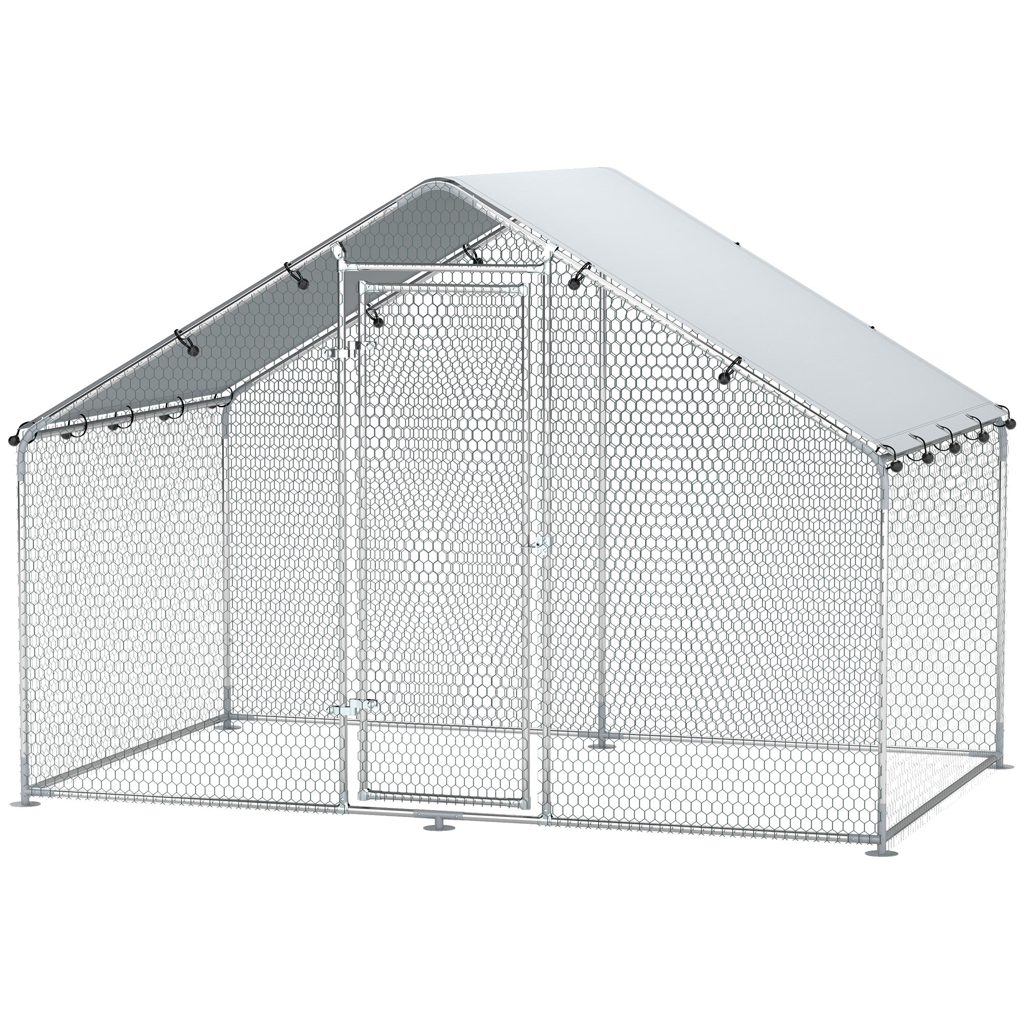 PawHut Hühnerstall Freilaufgehege Outdoor UV-Schutz verzinkter Stahl