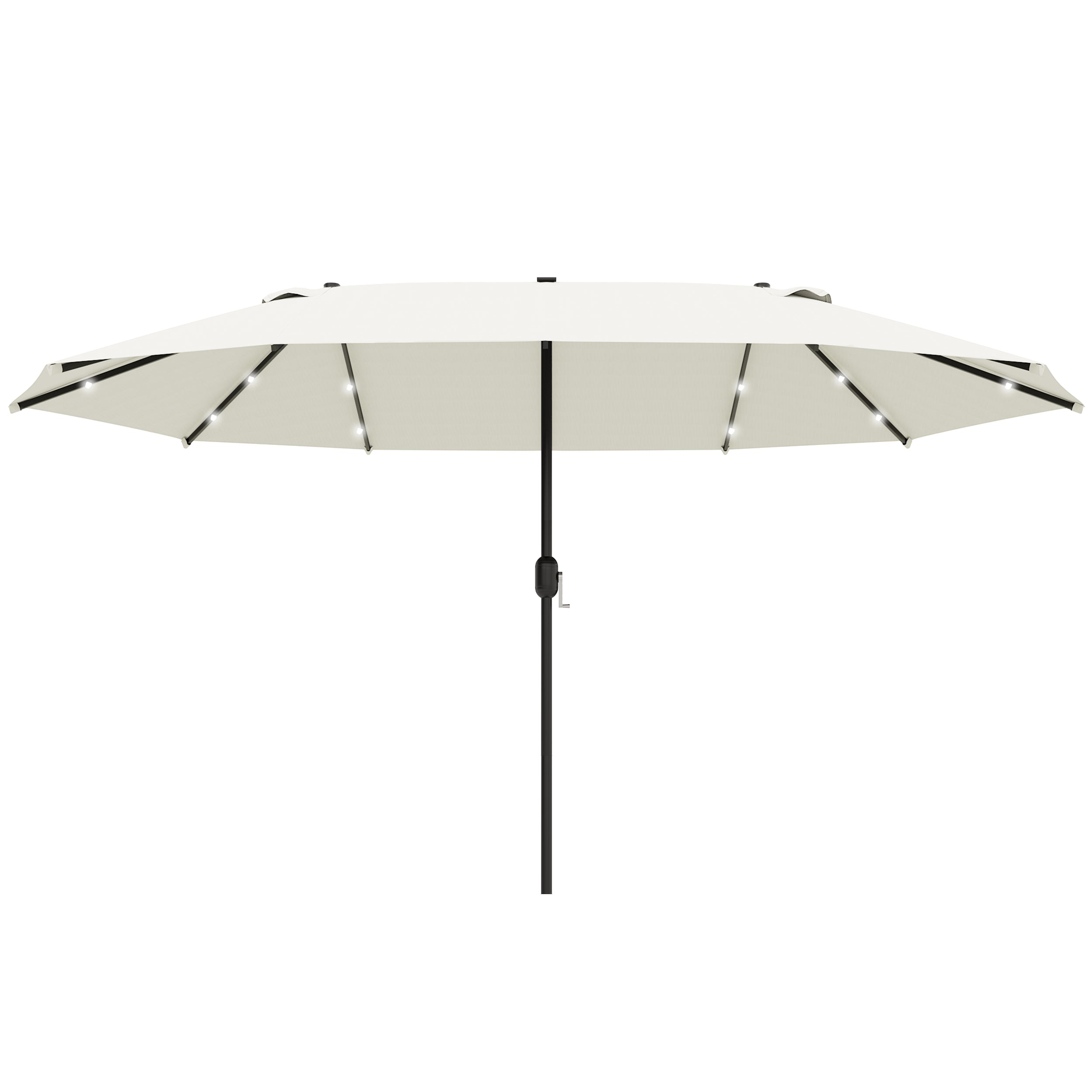 Outsunny Sonnenschirm Oval Cremeweiß 440 x 256 cm