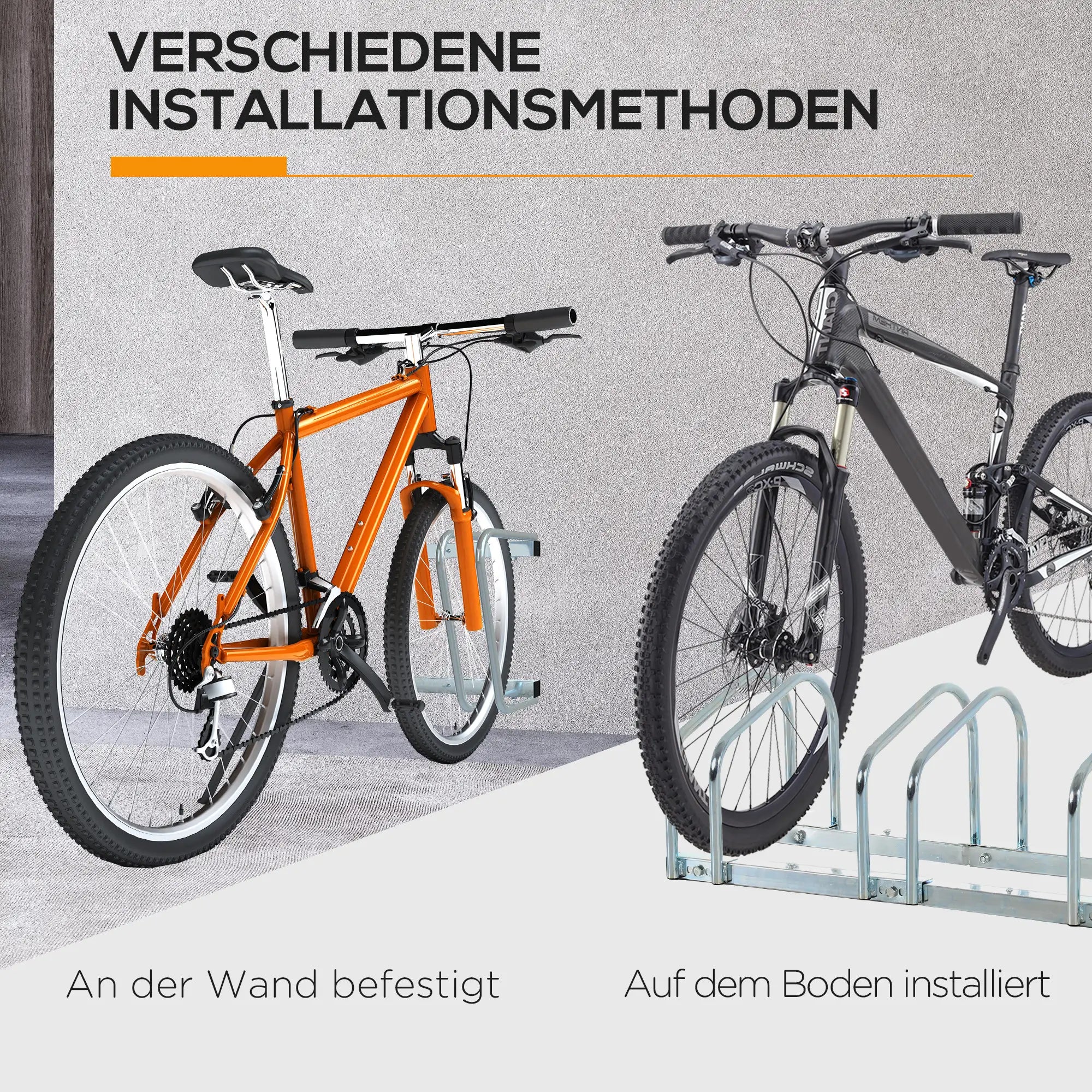 HOMCOM Fahrradständer Mehrfachständer 5 Fahrräder erweiterbar