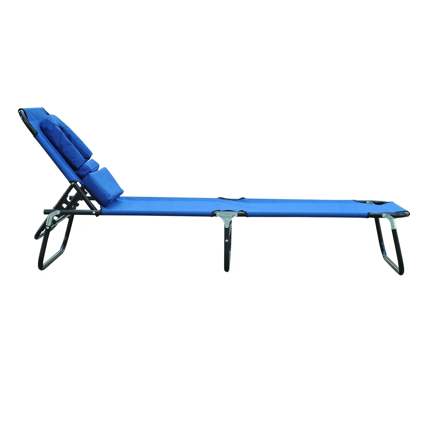 Outsunny Sonnenliege klappbar mit Leseloch Gartenliege Blau