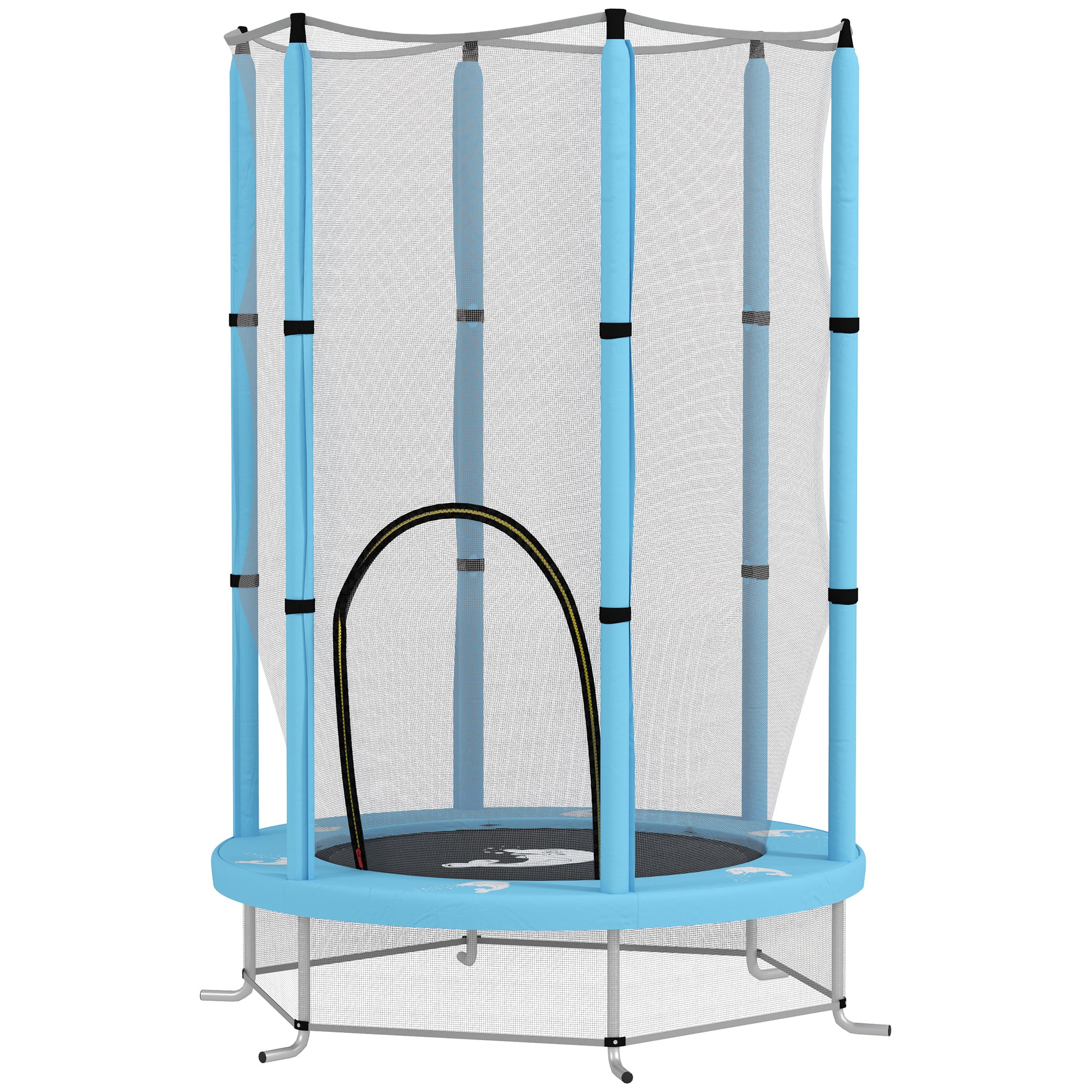 AIYAPLAY Kindertrampolin mit Sicherheitsnetz, für den Innen- und Außenbereich, 3-6 Jahre, Hellblau