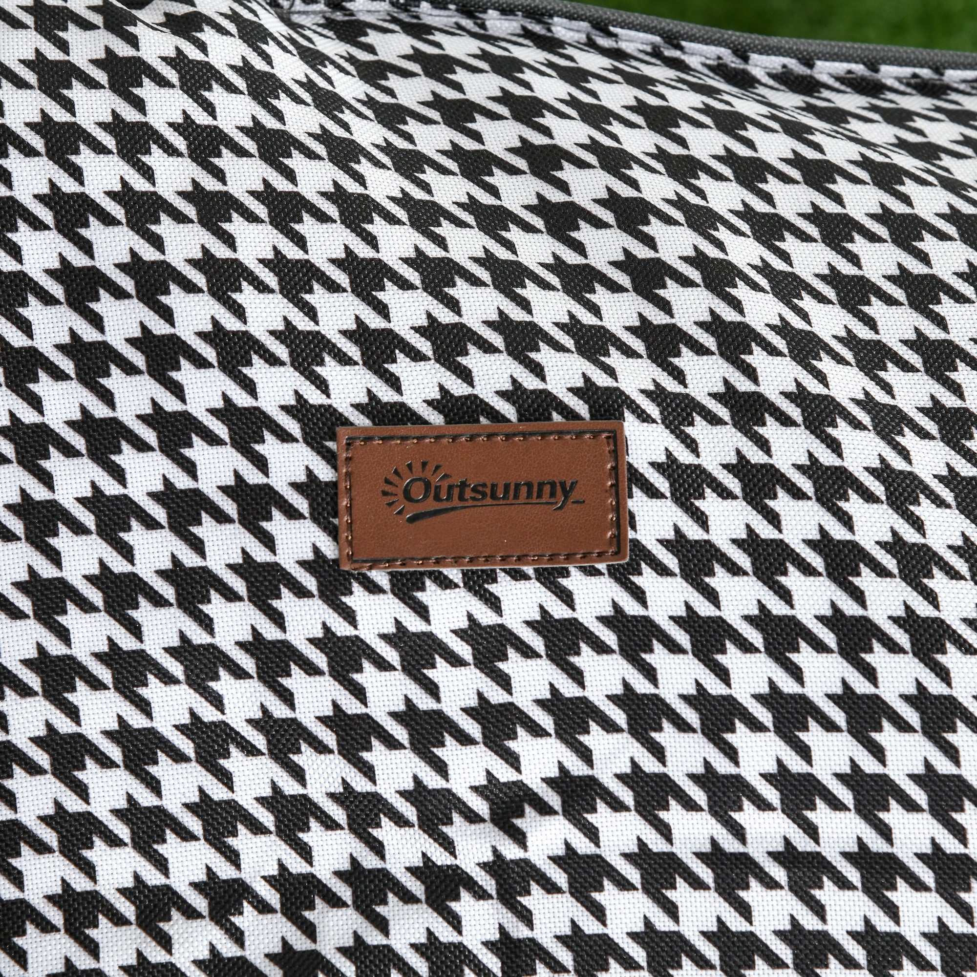 Outsunny Sonnenliege, klappbar, 1 Seitentasche, 1 Getränkehalter, 68 cm x 186 cm x 48 cm, Schwarz + Weiß