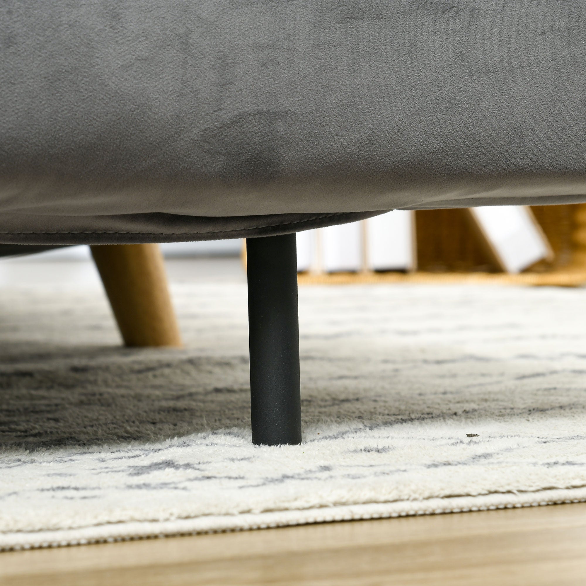 HOMCOM Schlafsofa Relaxsofa Sofa Couch, inkl. 2 Kissen, Samtoptik, 130 x 78 x 79 cm, Grau