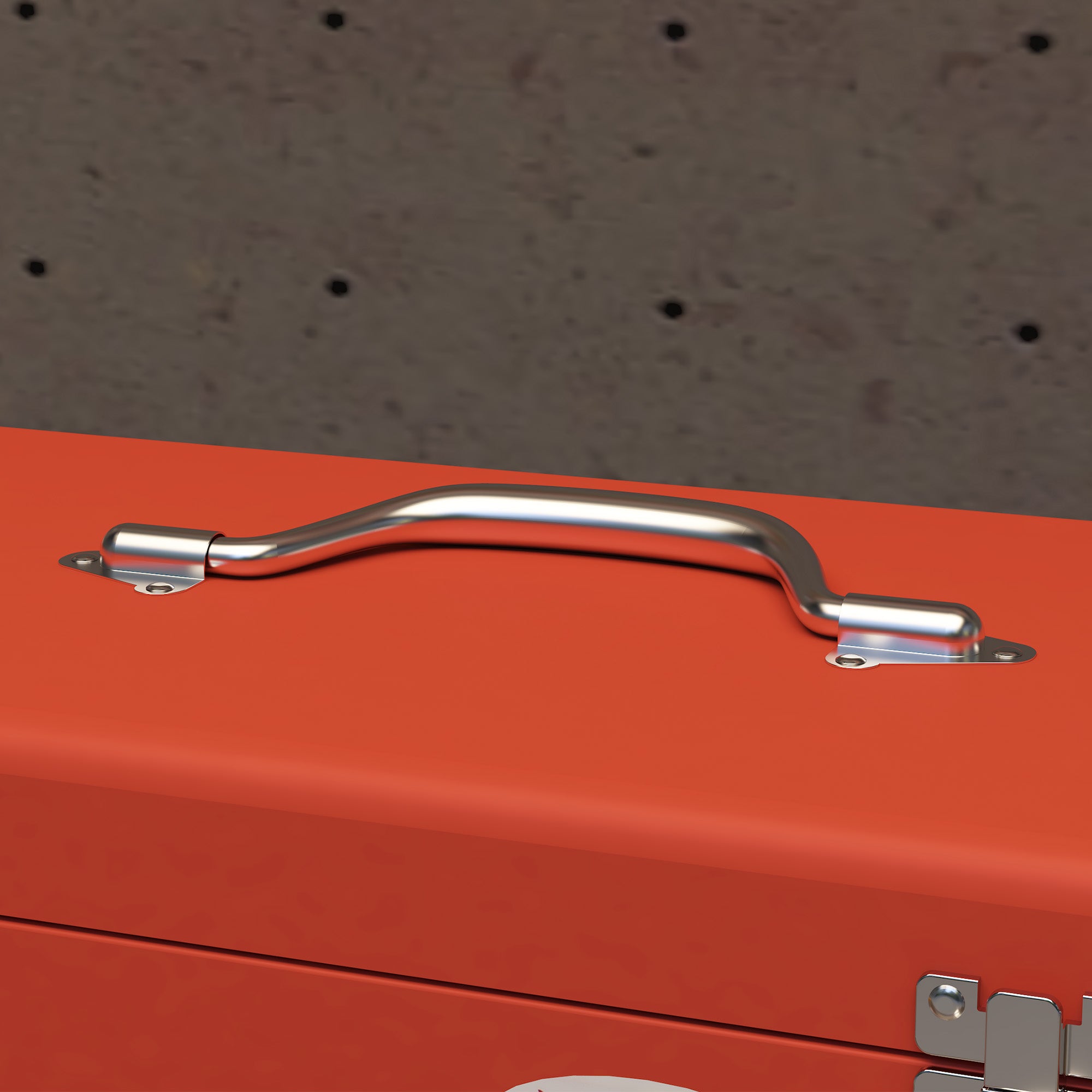 DURHAND Werkzeugkiste mit 3 Schubladen, 1 Fach, stabile Stahlverschlüsse, 45 x 24 x 27 cm, Rot