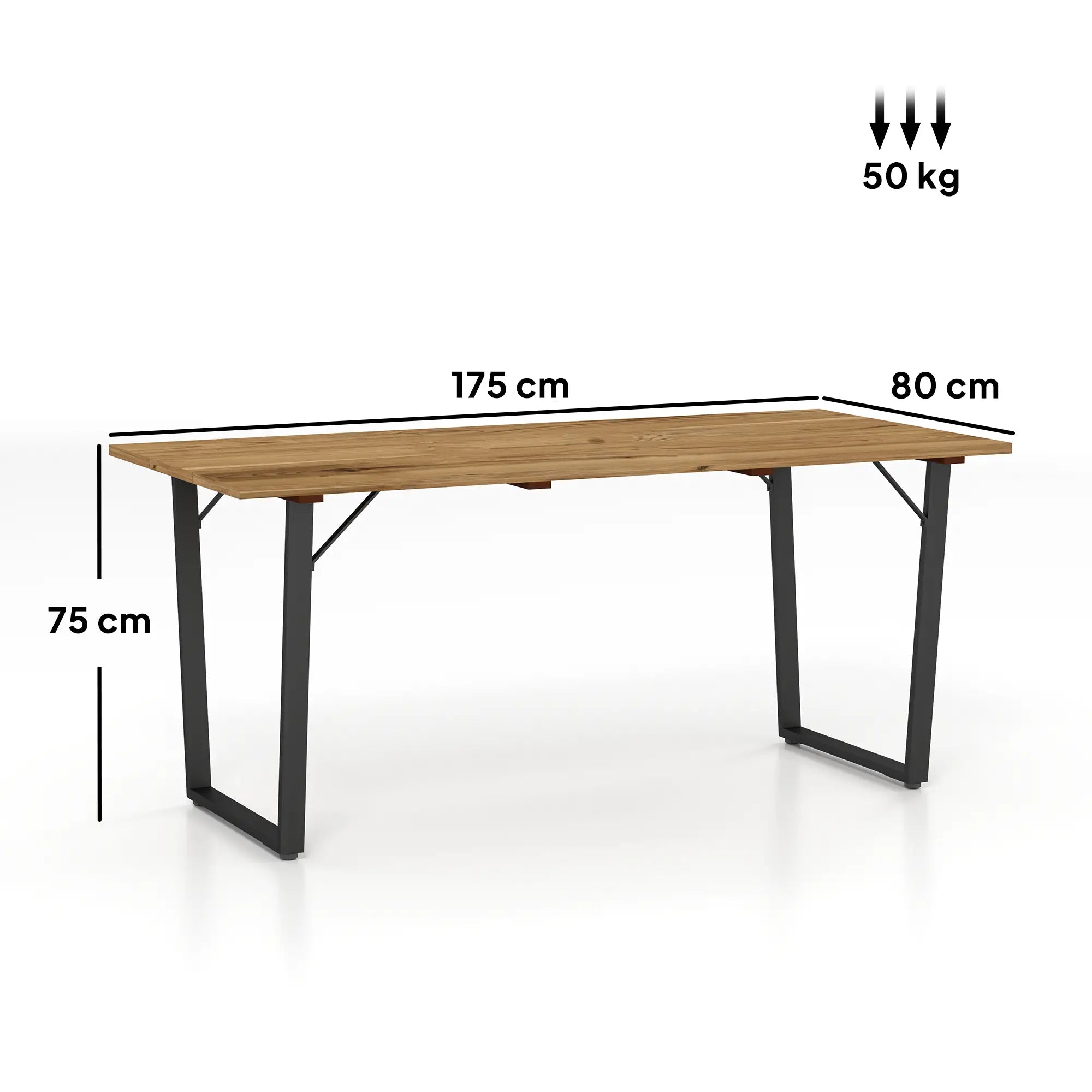 Outsunny Gartentisch Holz 175x80 cm Wetterfest Balkontisch mit Schirmloch Buffettisch für 6 Personen Braun