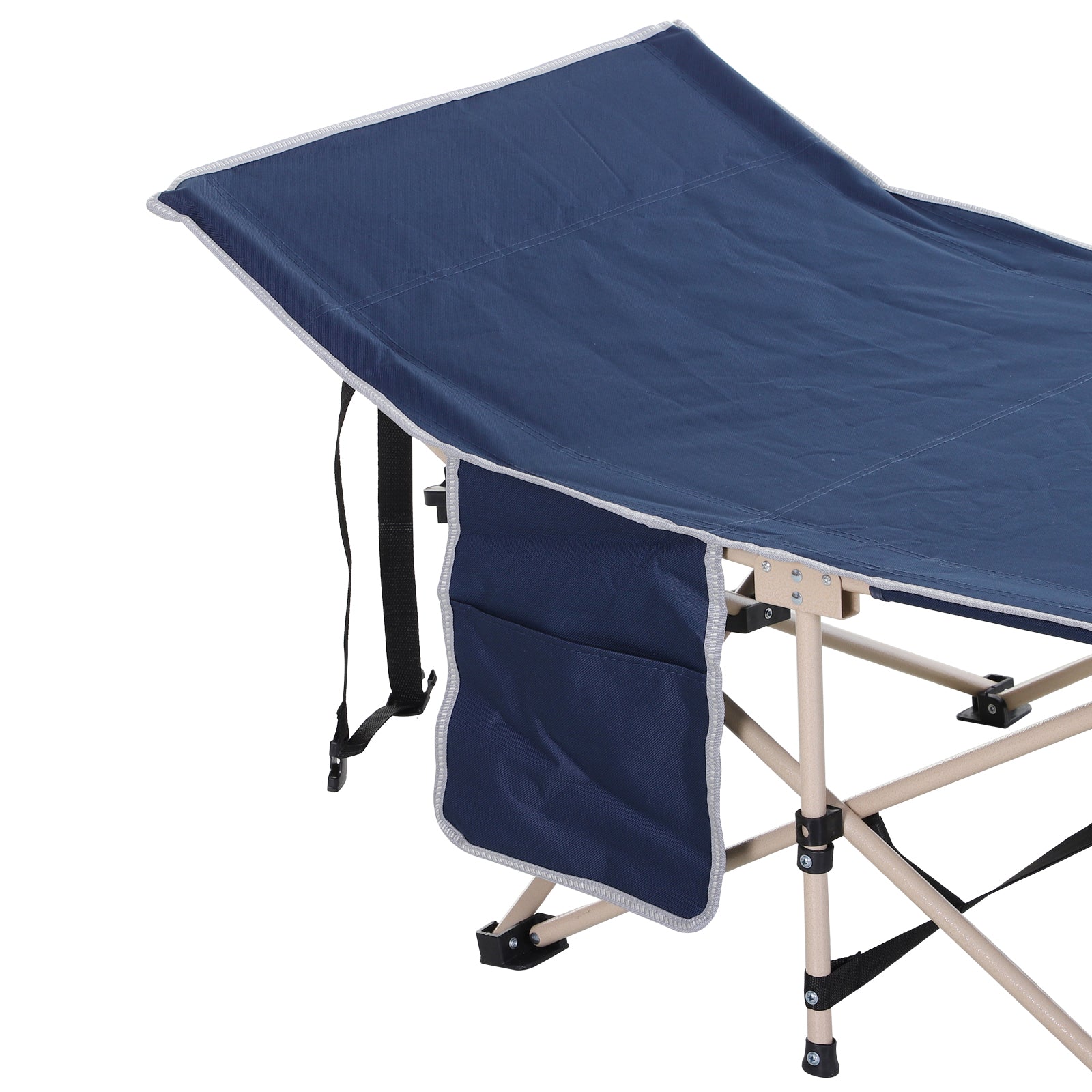 Outsunny Feldbett, Camping-Bett, klappbar, wetterbeständig, ink. Tragetasche, 190 cm x 68 cm x 52 cm, Blau