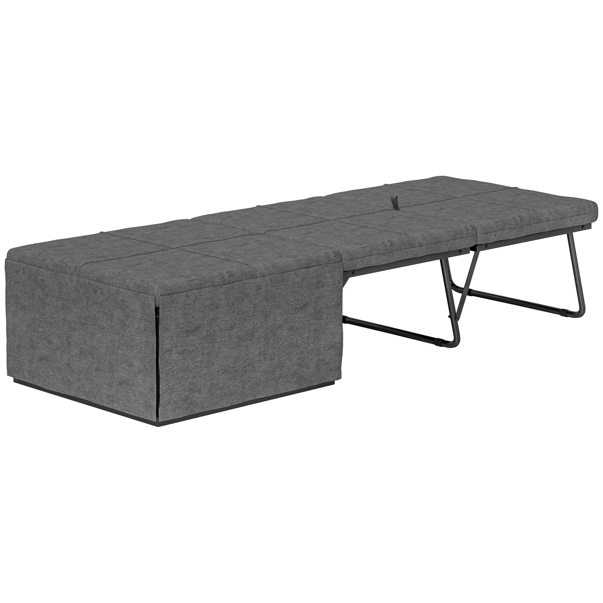 HOMCOM Klappbett, mit Matratze und Schutzabdeckung, 190 x 69 x 38,5 cm, Grau