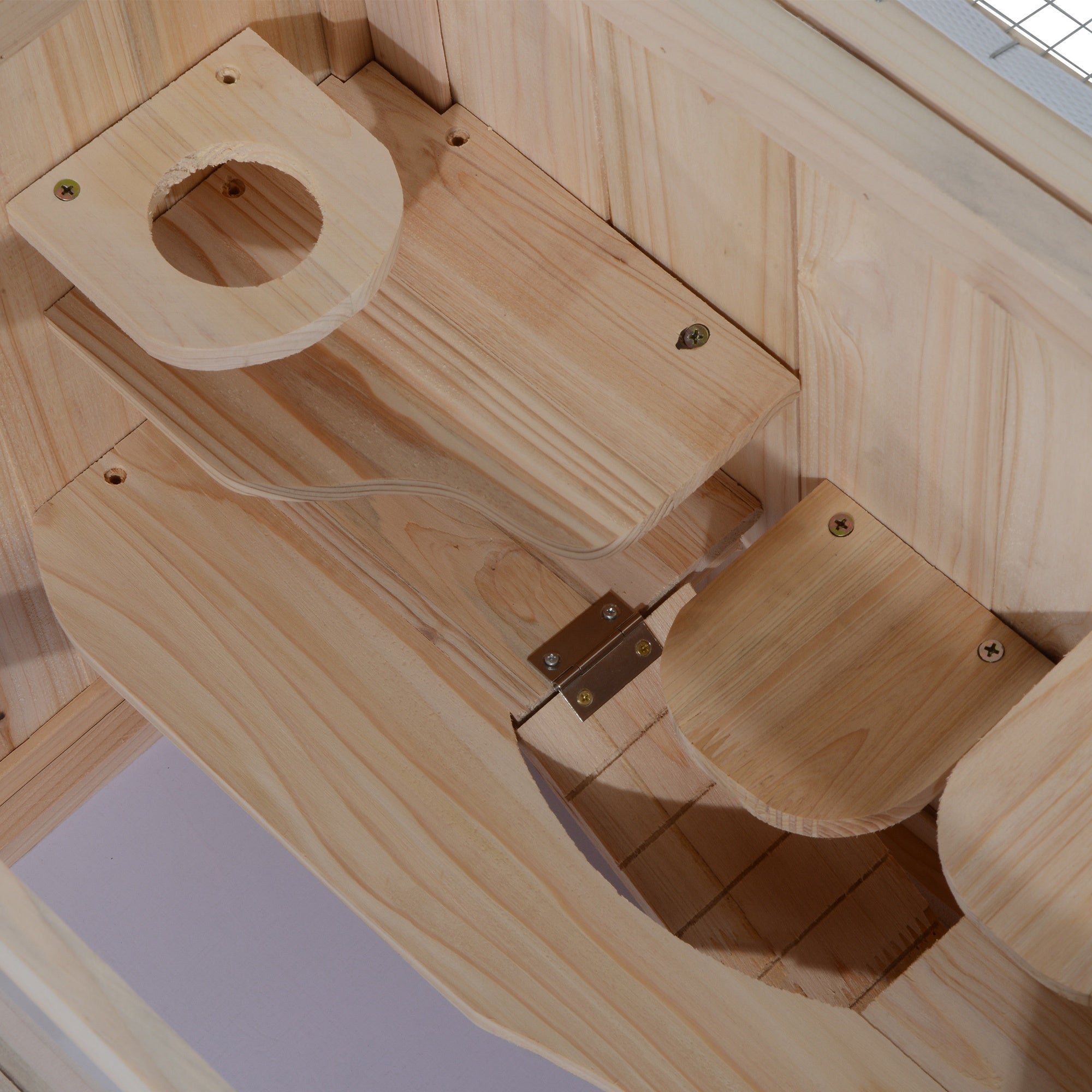 PawHut Kleintierkäfig Nagerkäfig Holz 60 x 35 x 42 cm