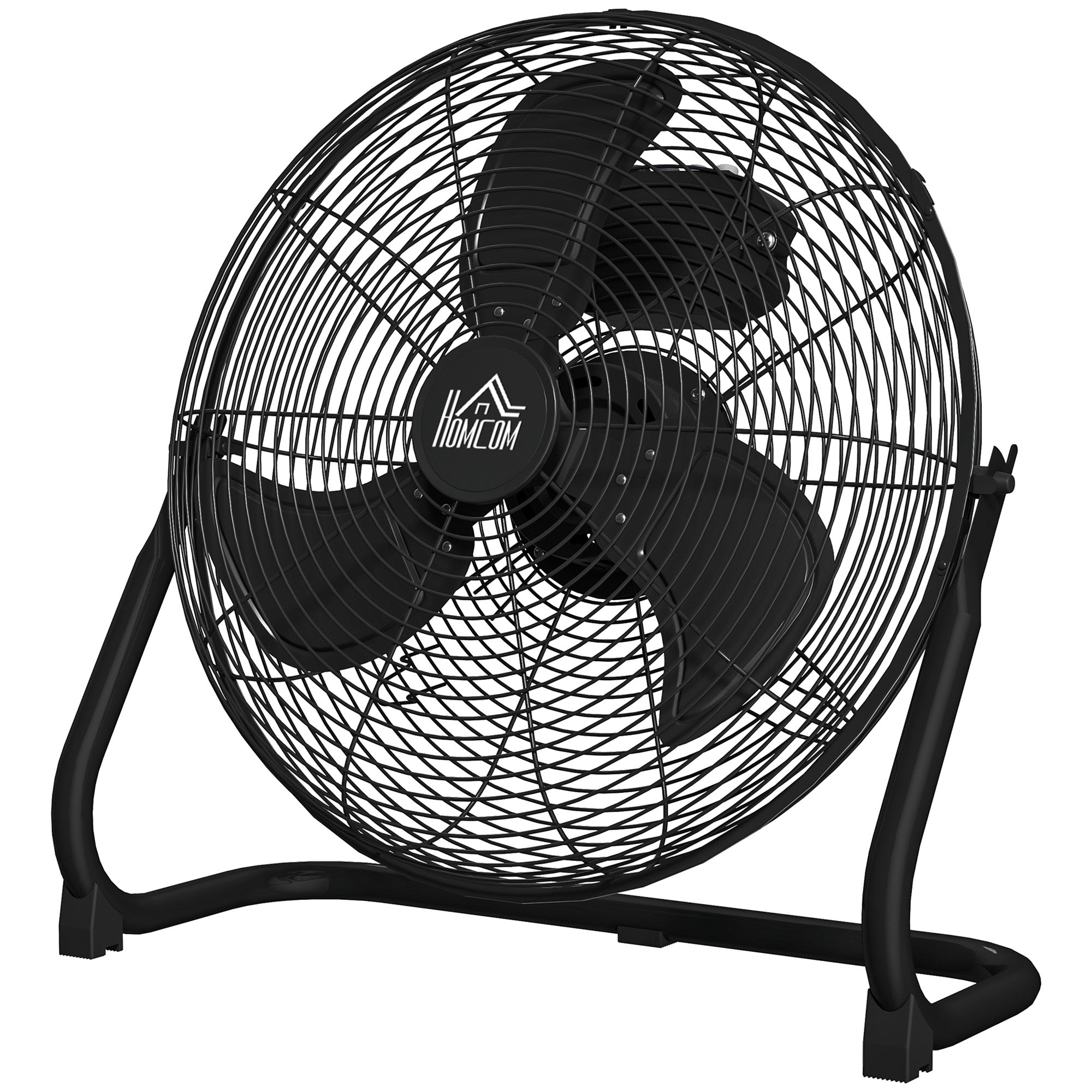 HOMCOM Tischventilator Elektrischer Ventilator mit 4 Geschwindigkeitsstufen, um 120° verstellbarer Winkel Schwarz