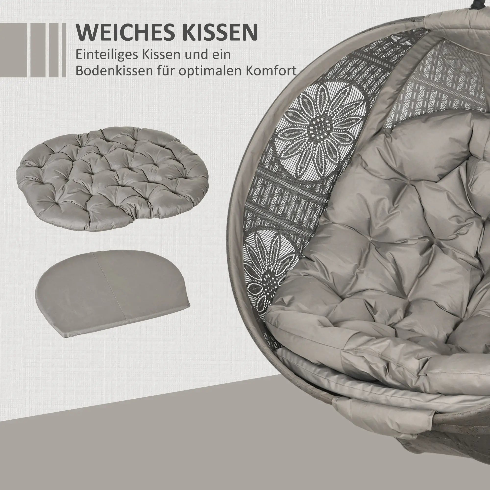 Outsunny Hängesessel Sand klappbar bis 120?kg