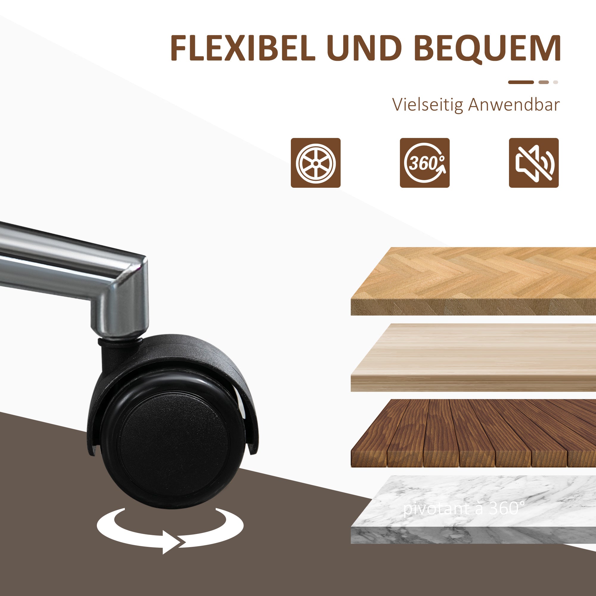 Vinsetto Schreibtischstuhl Computerstuhl, Wippfunktion, höhenverstellbar, Schwarz + Silber