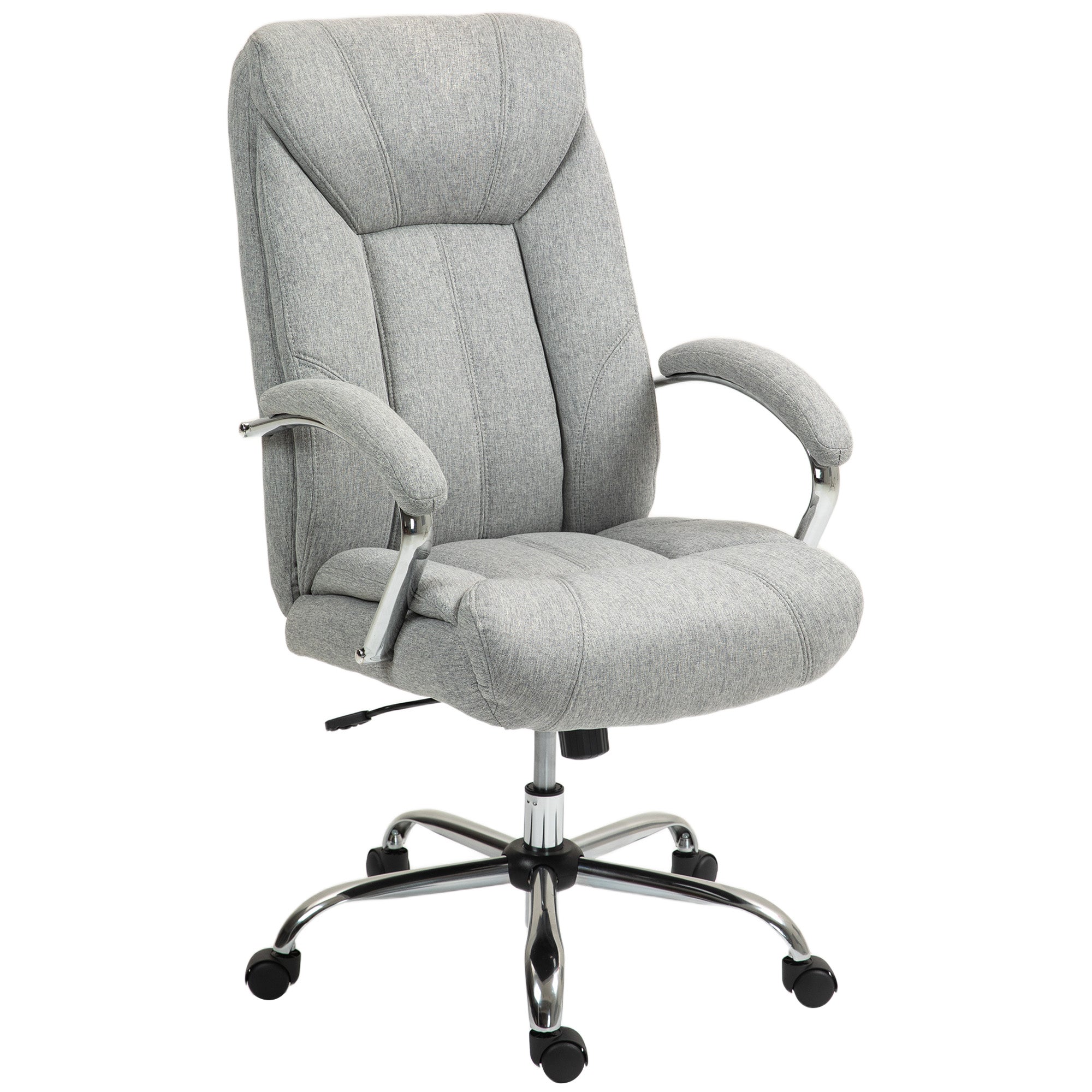 Vinsetto Ergonomischer Bürostuhl, hohe Rückenlehne, atmungsaktiver Bezug, verstellbare Höhe, Grau