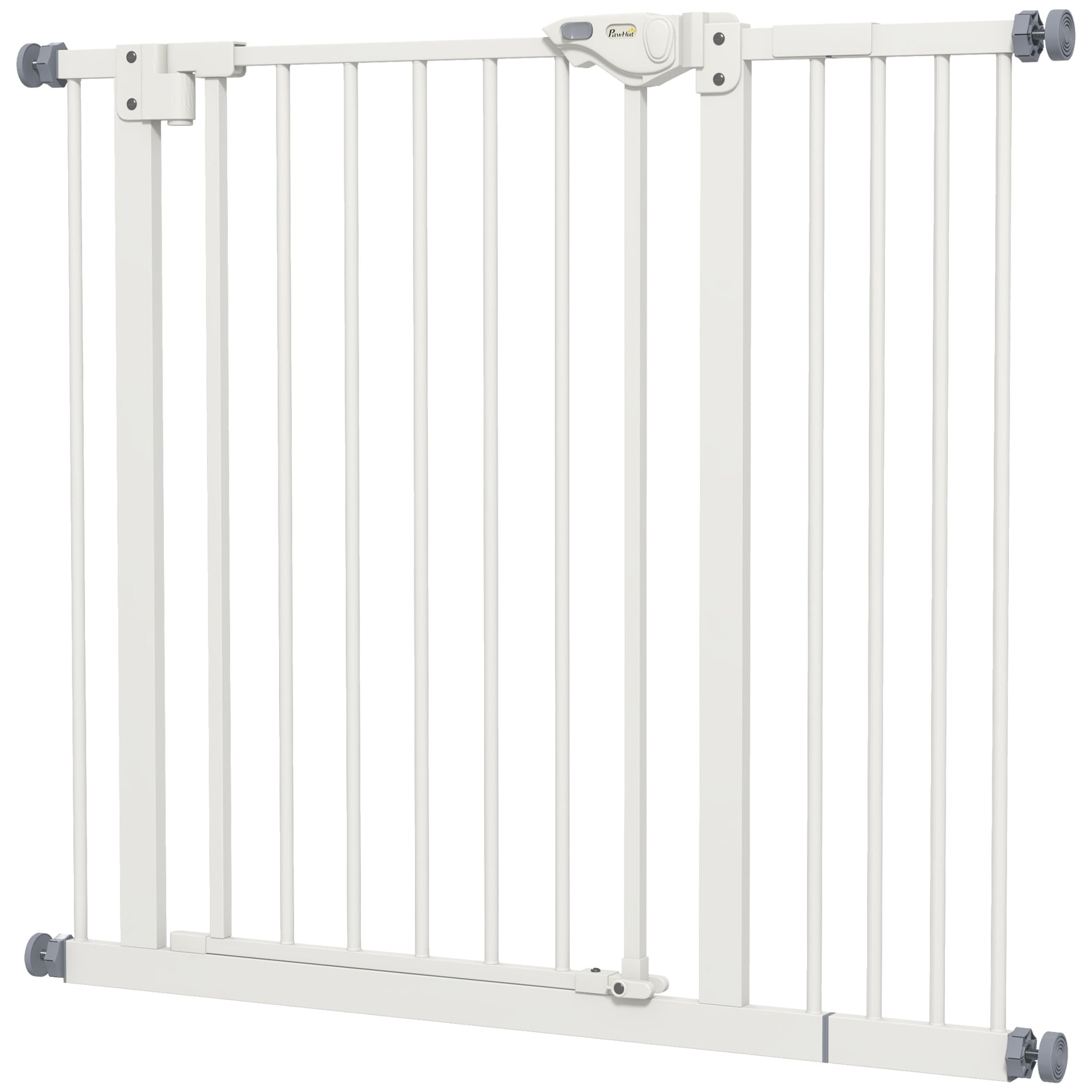 PawHut Türschutzgitter für Hunde, Absperrgitter, Schutzgitter für Haustiere, Metall, Kunststoff, ,74-80/87-94 cm, Weiß