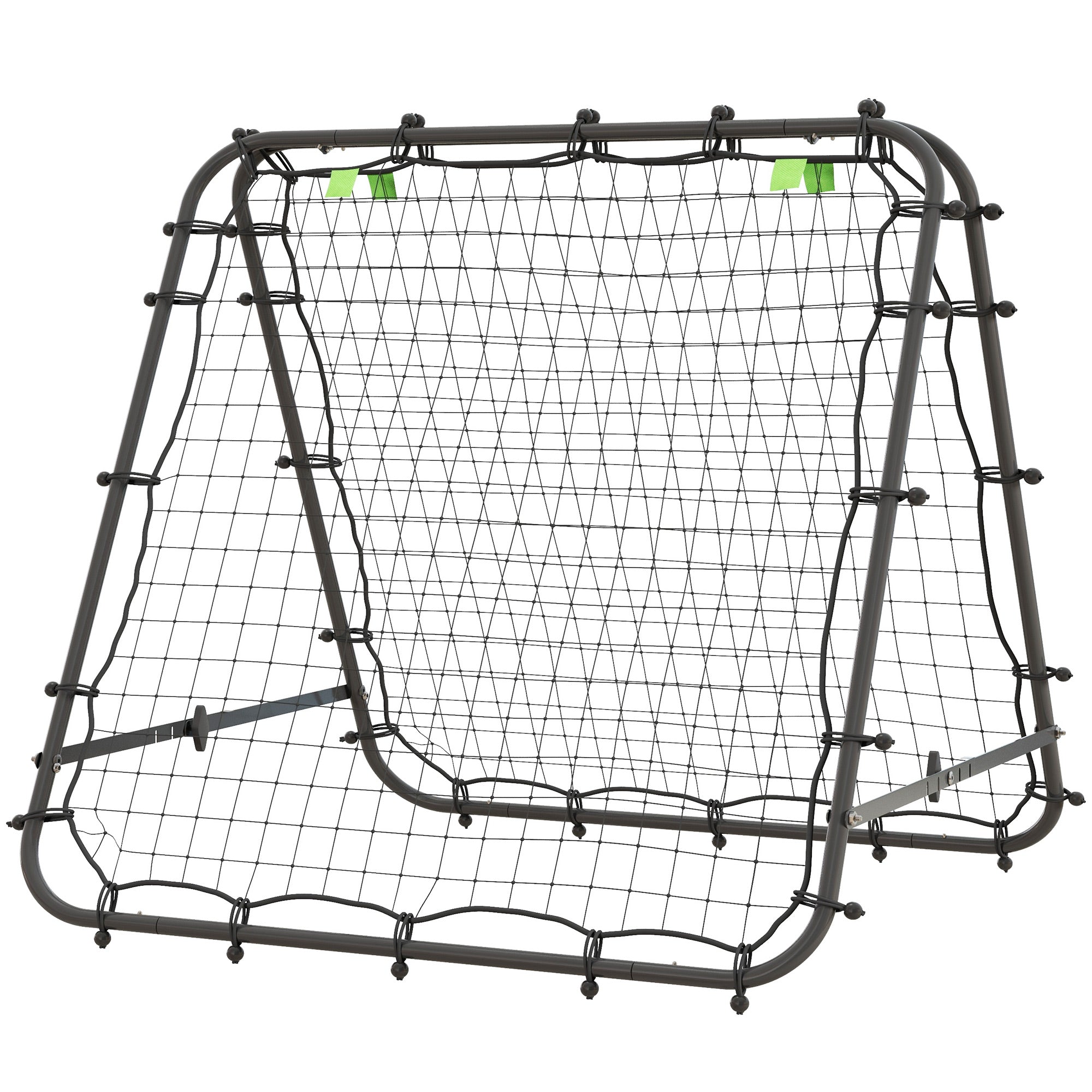 HOMCOM Fußballtor, verstellbar, klappbar, Metallrahmen, 100 x 95 cm, Schwarz