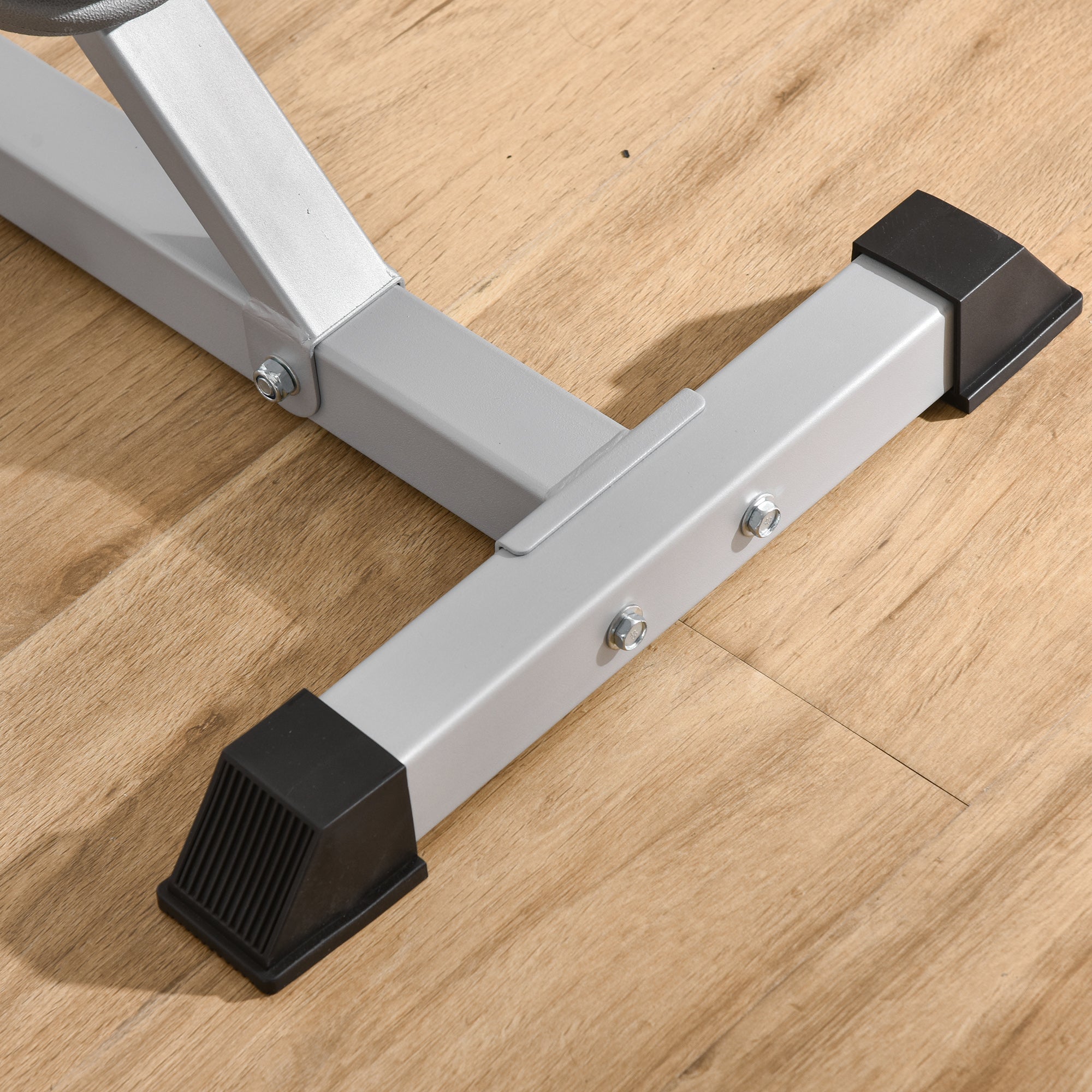 HOMCOM 2er Set Hantelständer 3 Ebenen Höhenverstellbar Hantelablage aus Stahl bis 200 kg belastbar Silber+Schwarz