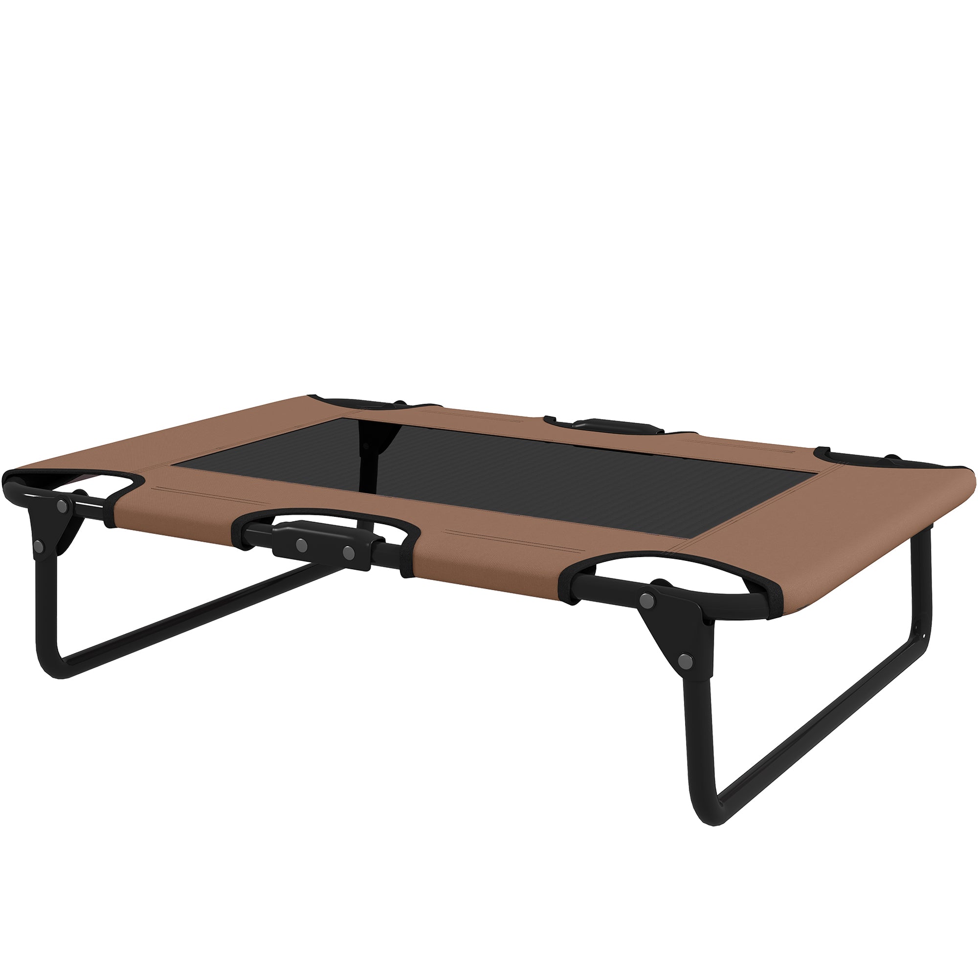PawHut Erhöhtes Hundebett klappbar Haustierbett, Outdoor Hundeliege mit Netzdesign Kaffee Oxford 75 x 51 x 18 cm