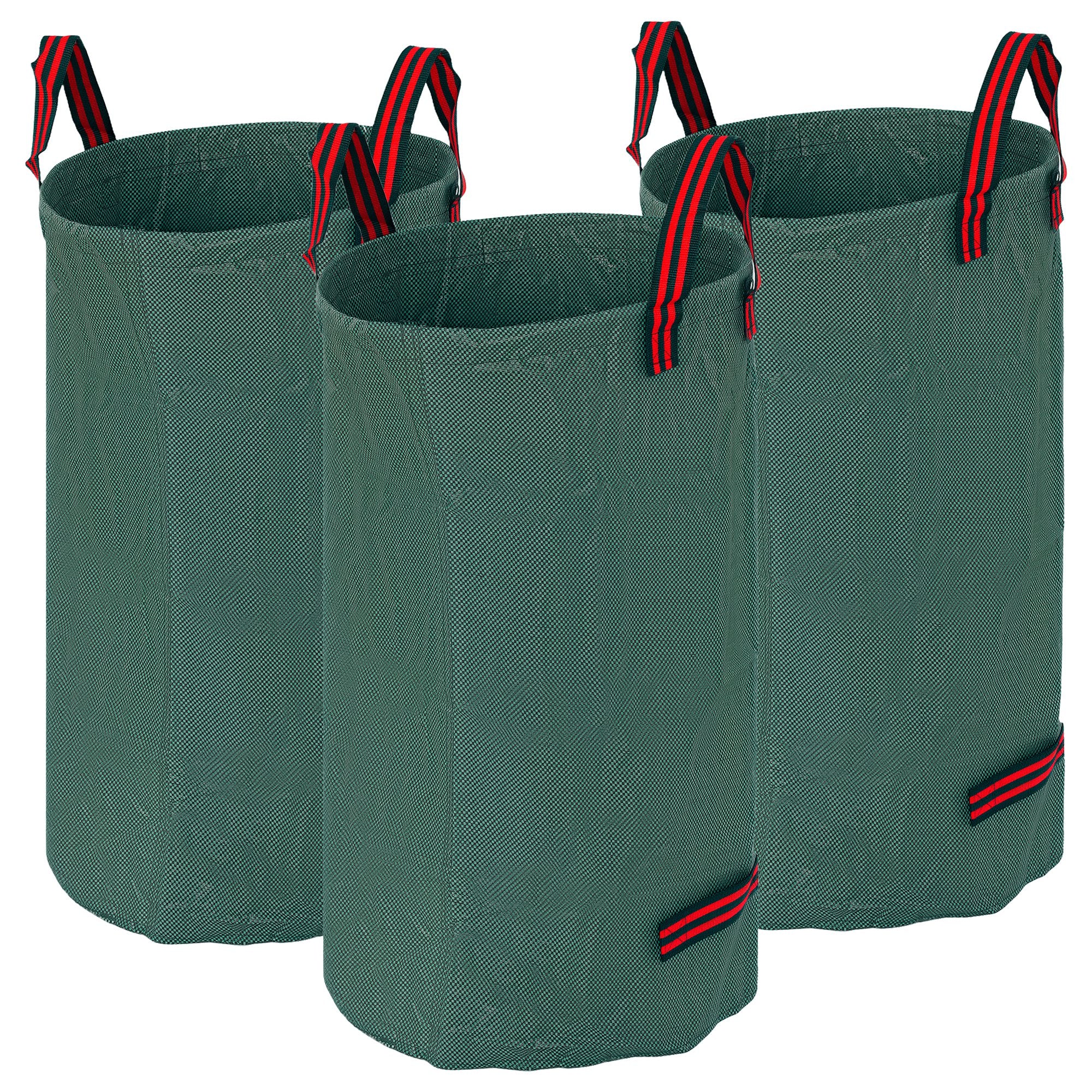 Outsunny Gartensack 3x120L wasserdicht Gartenabfallsack mit Griffe, stabil Laubsack UV Schutz Grün